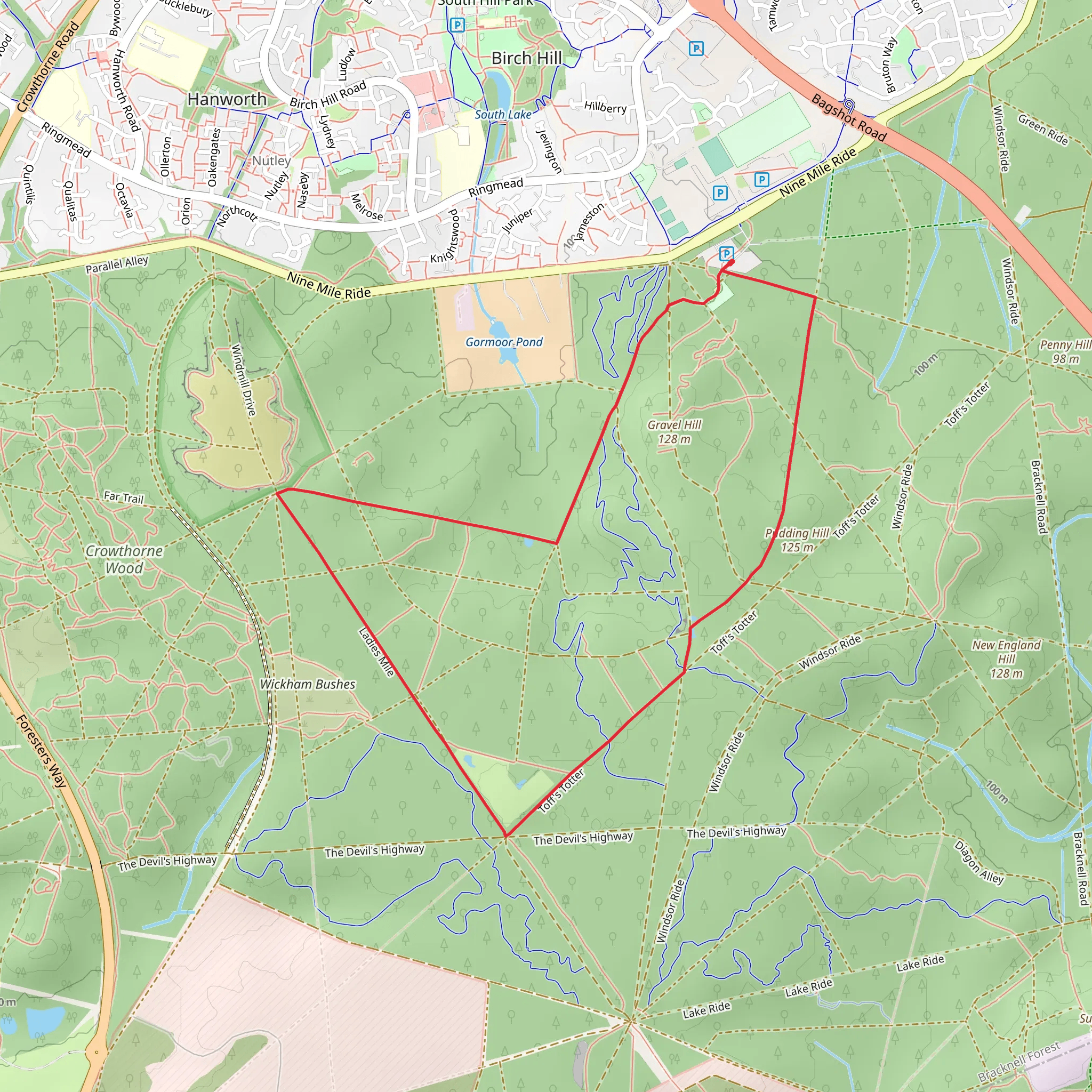Swinley Forest Loop mobile static map