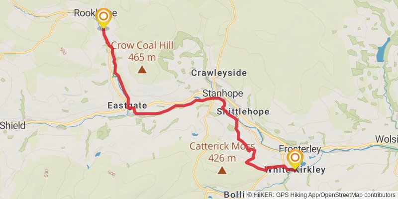 Chepstow to Berwick - upon - Tweed - Great English Walk stage 39 Map