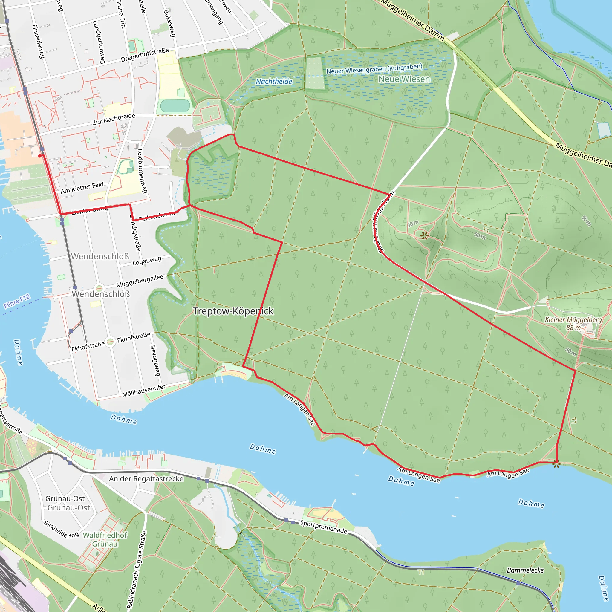 Dahmeweg and Grottewitz Wanderweg mobile static map