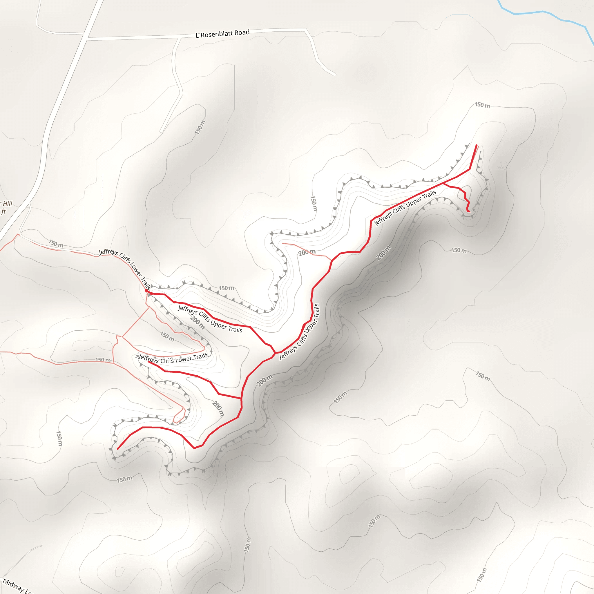 Jeffreys Cliffs Upper Trails mobile static map