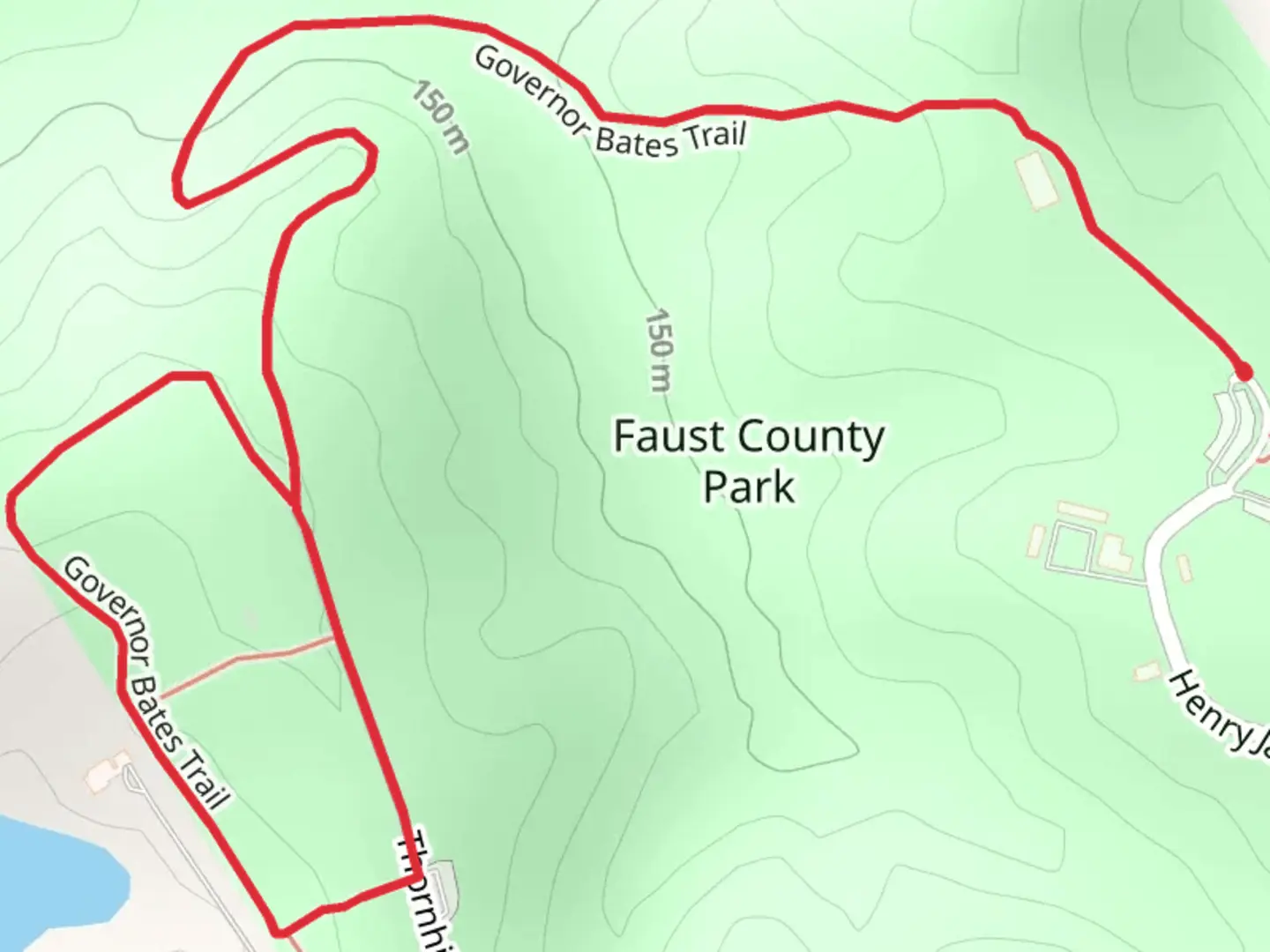 An image depicting the trail Governor Bates Trail and its surrounding area.