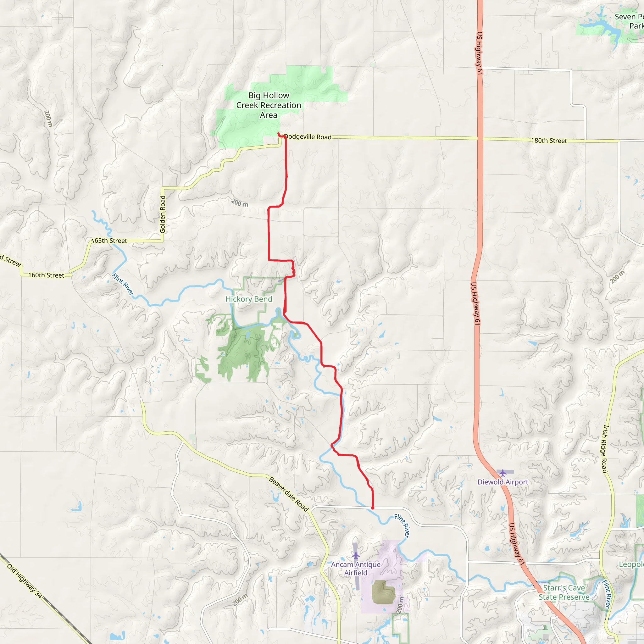 Flint River Trail mobile static map