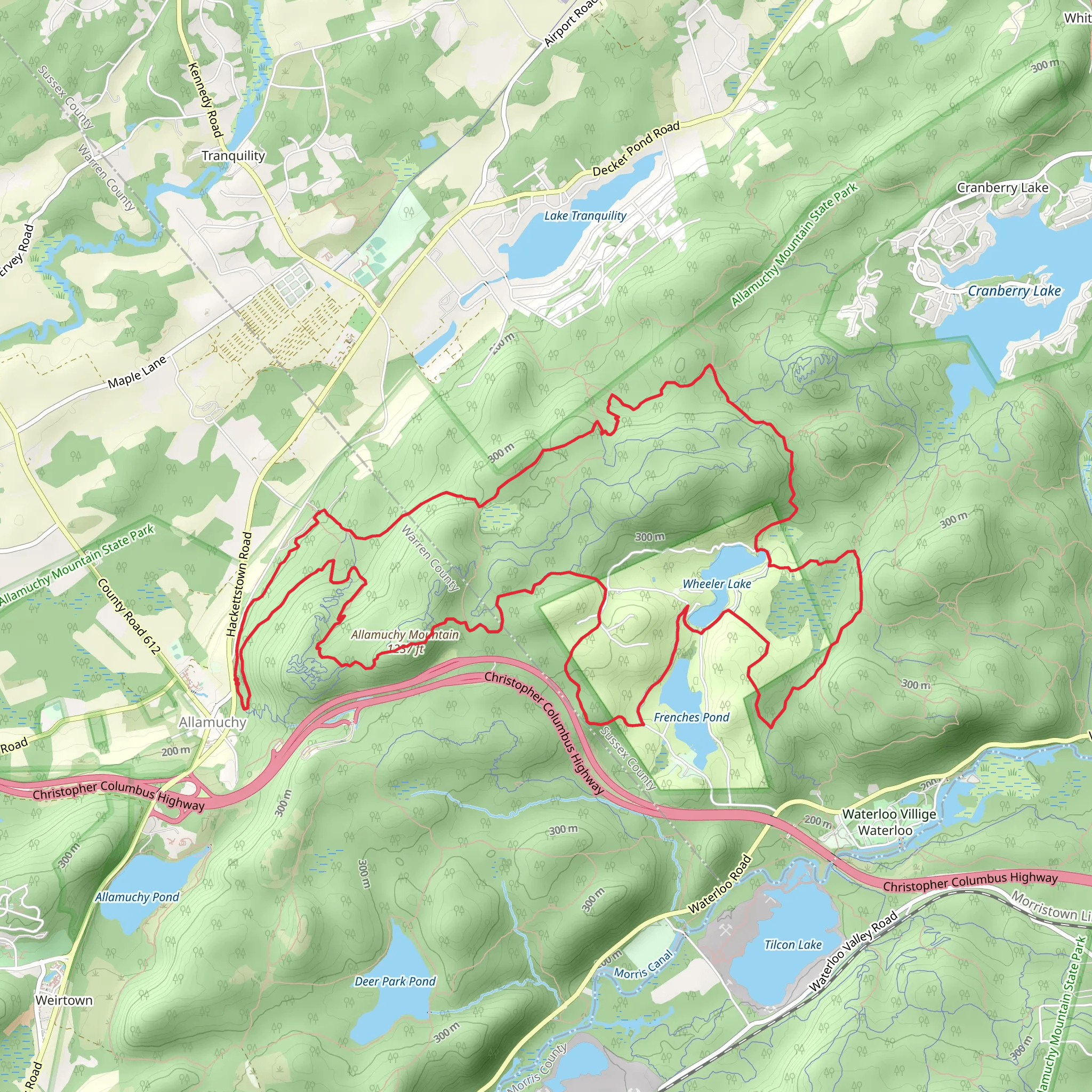 White Trail, Cardiac Trail and Switchback Loop Trail mobile static map