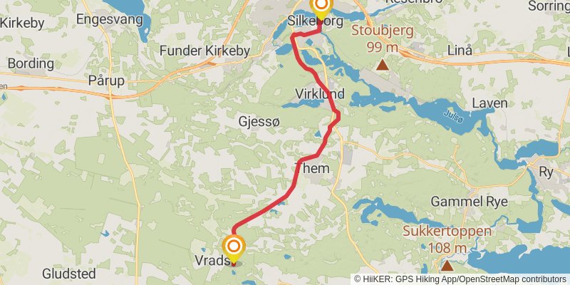 Horsens - Silkeborg Nature Trail stage 3 Map