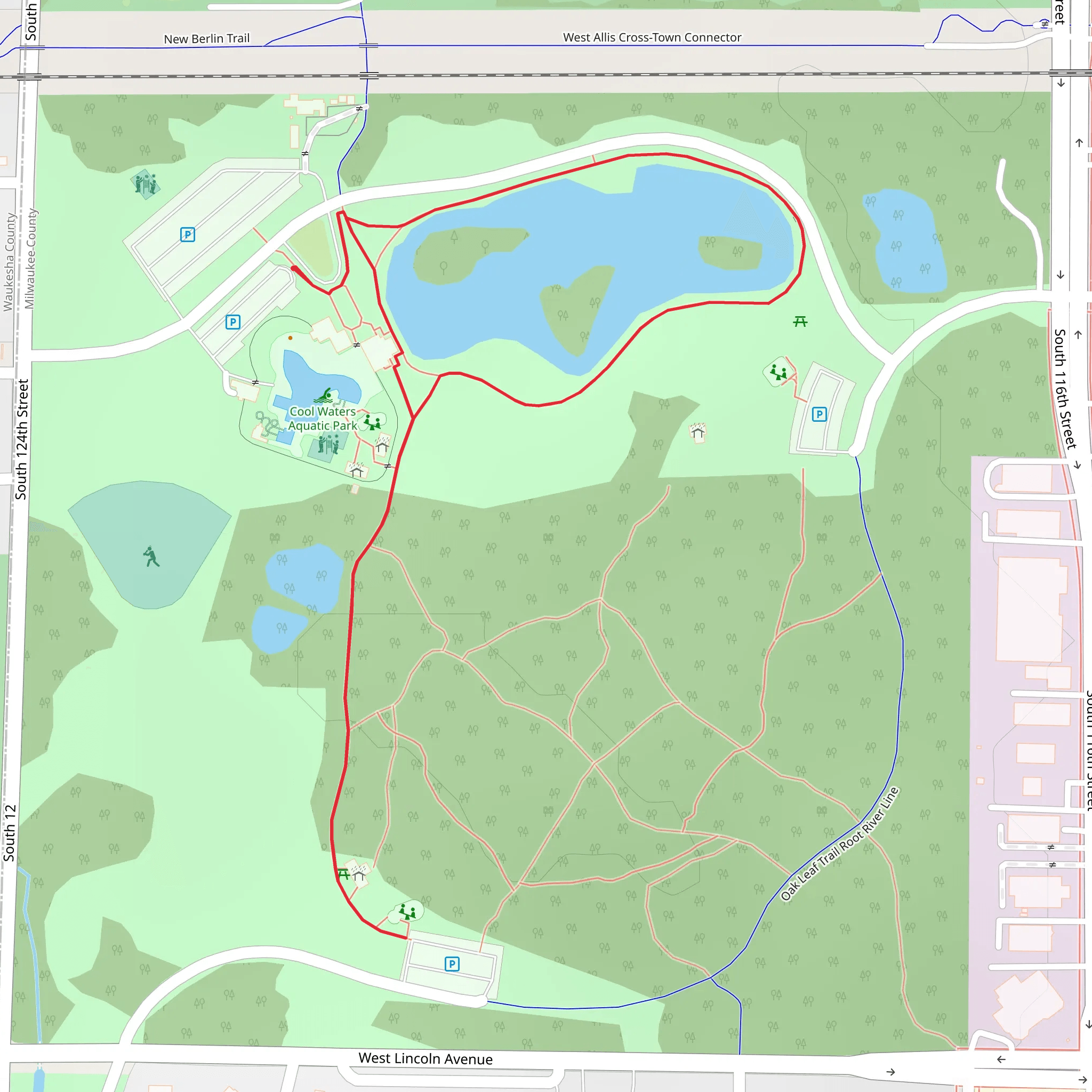 Greenfield Park Loop mobile static map