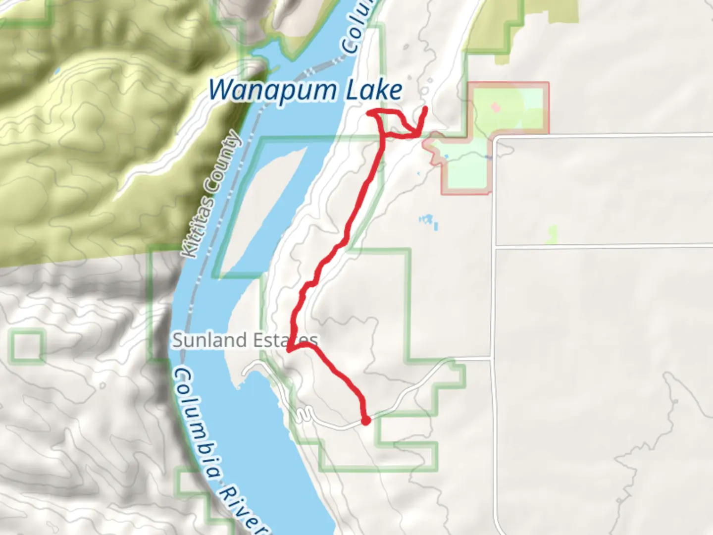An image depicting the trail The Gorge Amphitheatre and its surrounding area.