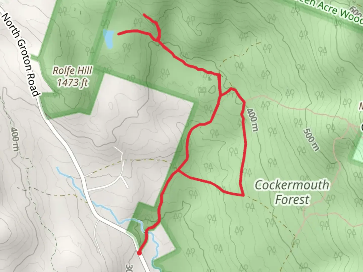 An image depicting the trail Cliffs Lookout and Little Pond Trail and its surrounding area.