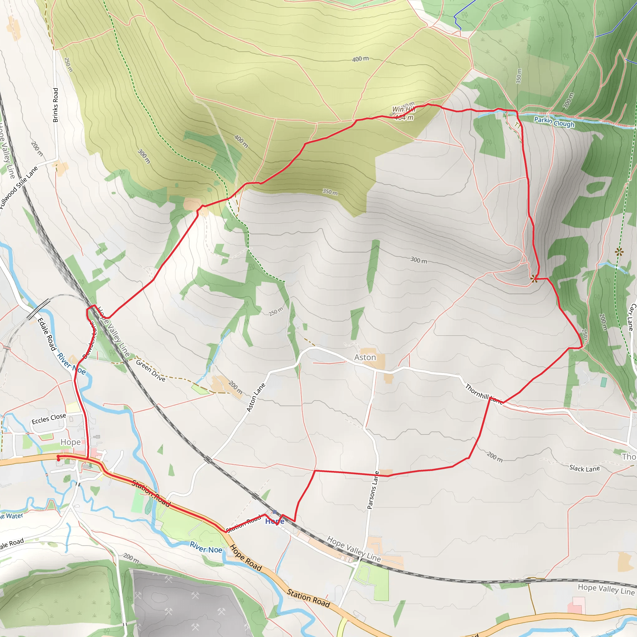 Top Plantation and Win Hill Loop mobile static map