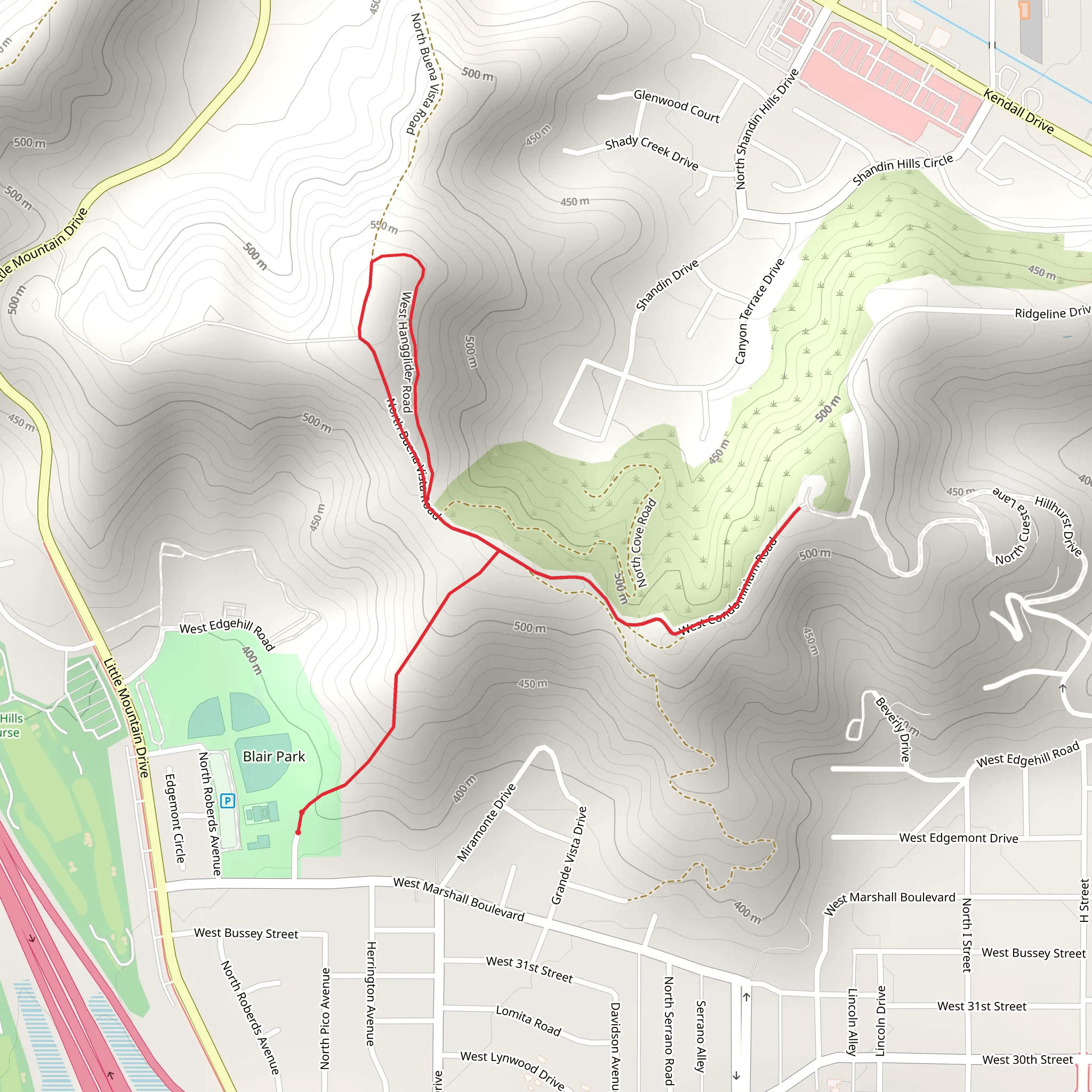North and West Buena Vista Road Walk mobile static map