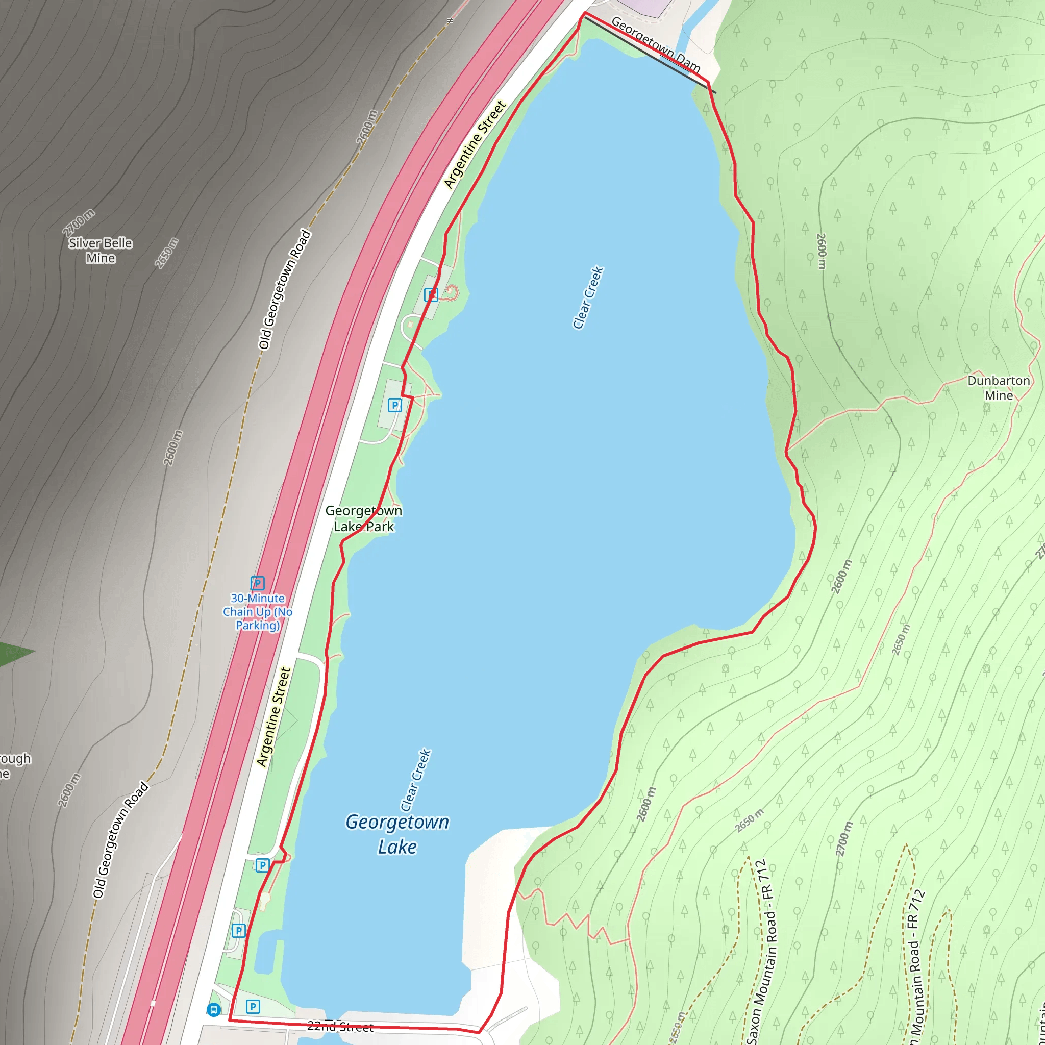 Georgetown Lake Loop mobile static map