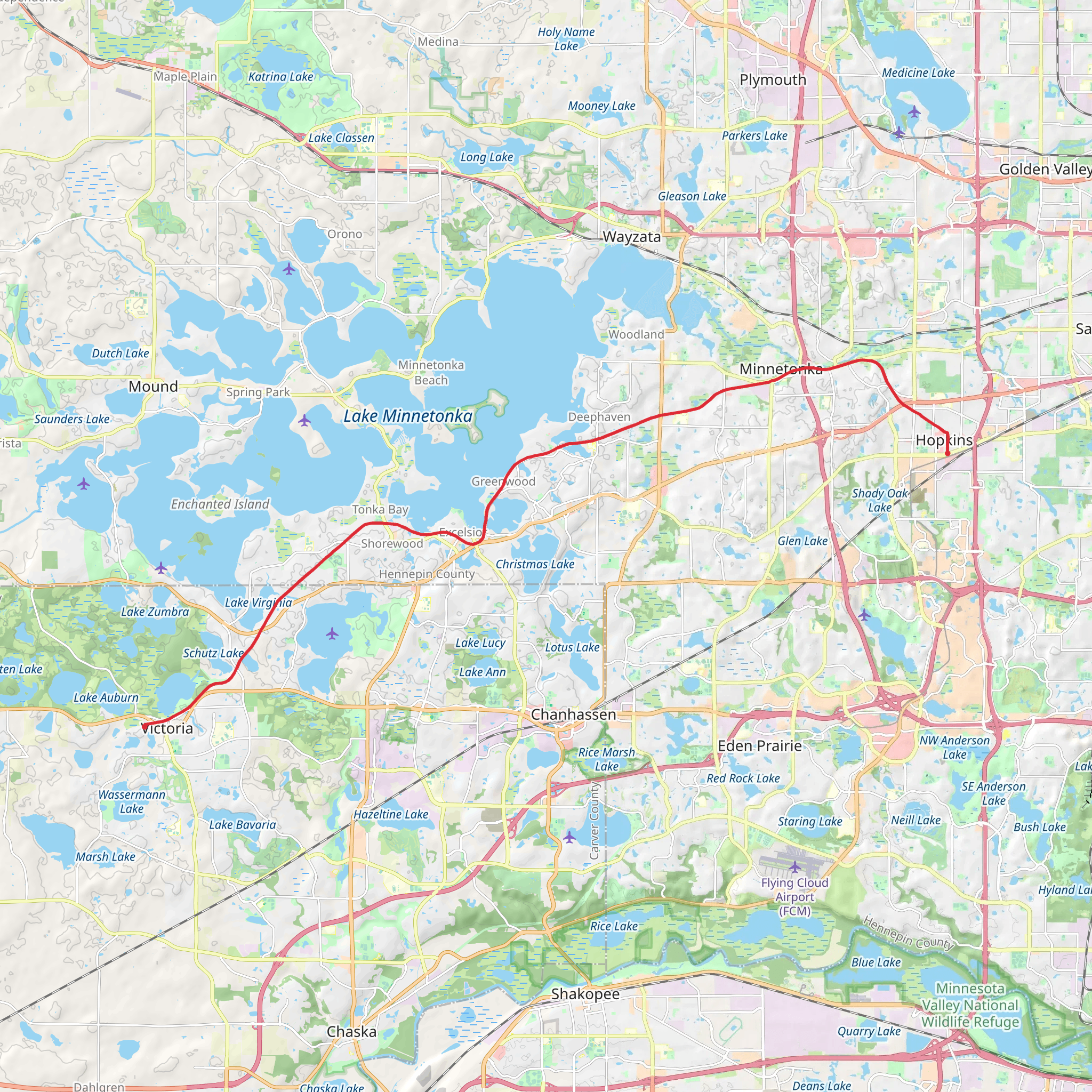 Lake Minnetonka LRT Regional Trail mobile static map