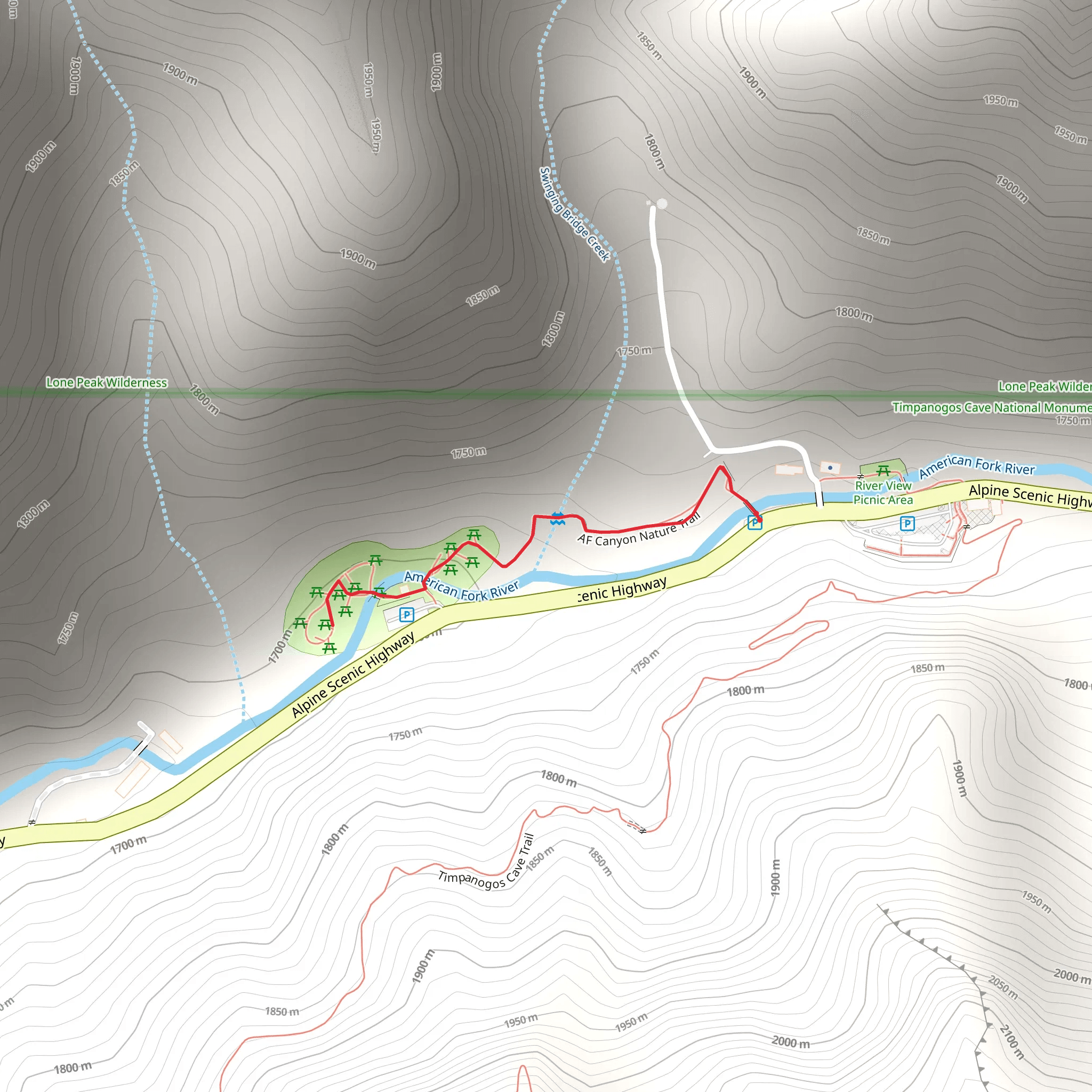 AF Canyon Nature Trail mobile static map