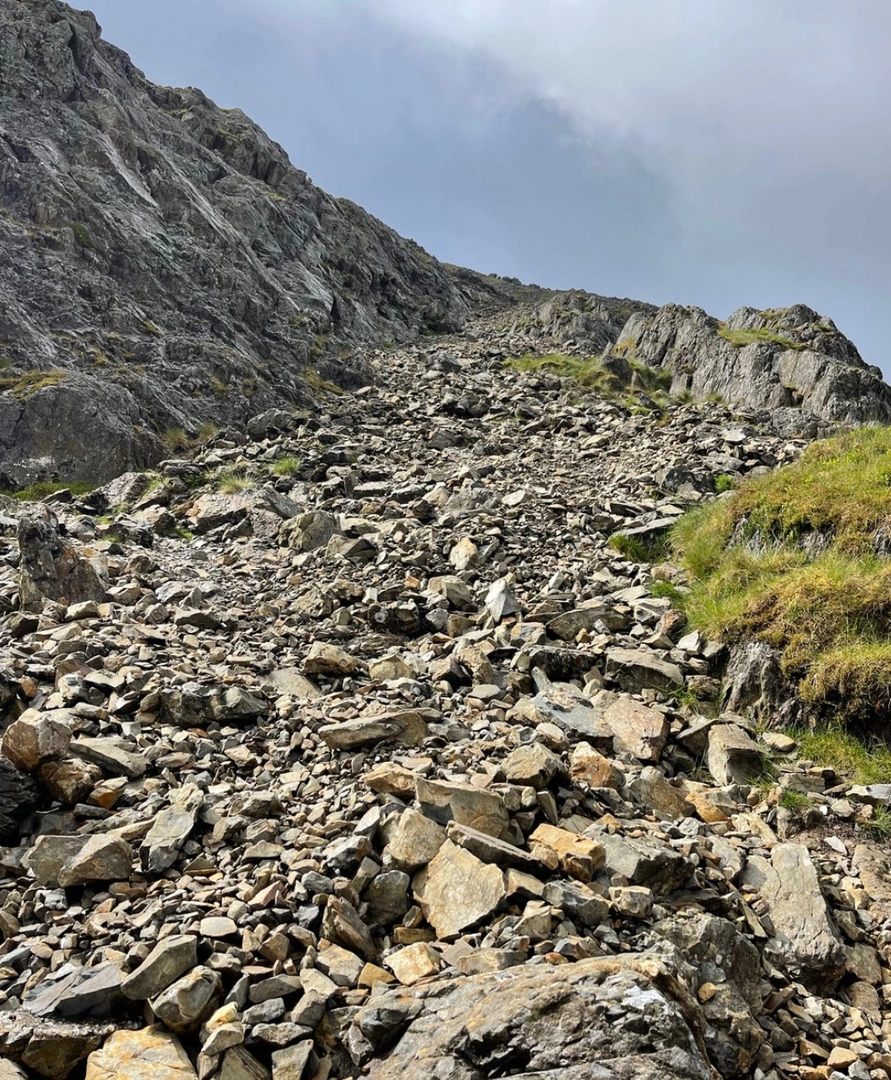 An image depicting the trail Glyder Fawr and Fach from Pen y Pass and its surrounding area.