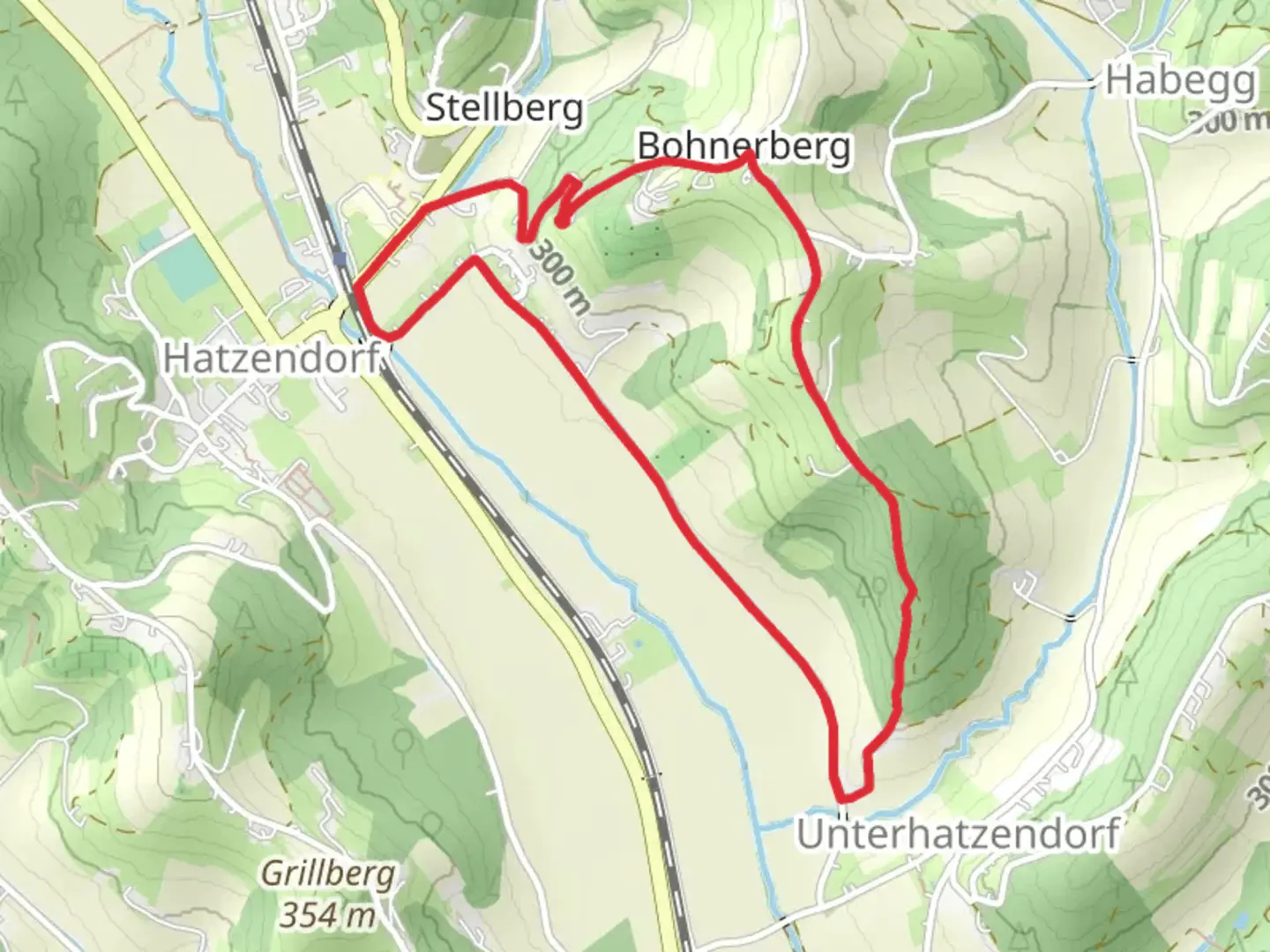 An image depicting the trail Kunst-Panorama-Weg Hatzendorf and its surrounding area.