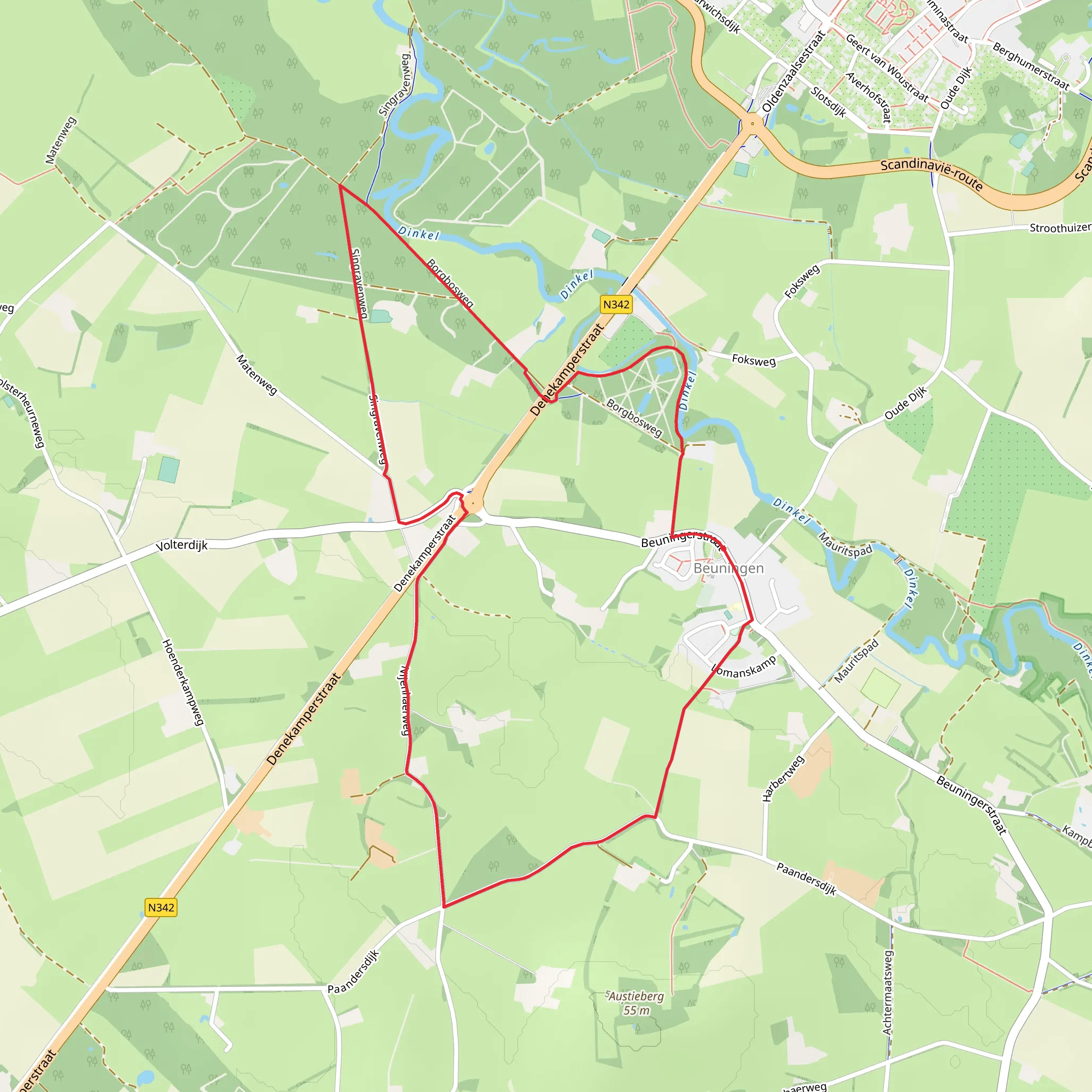 Singraven Weg and School Weg Loop mobile static map