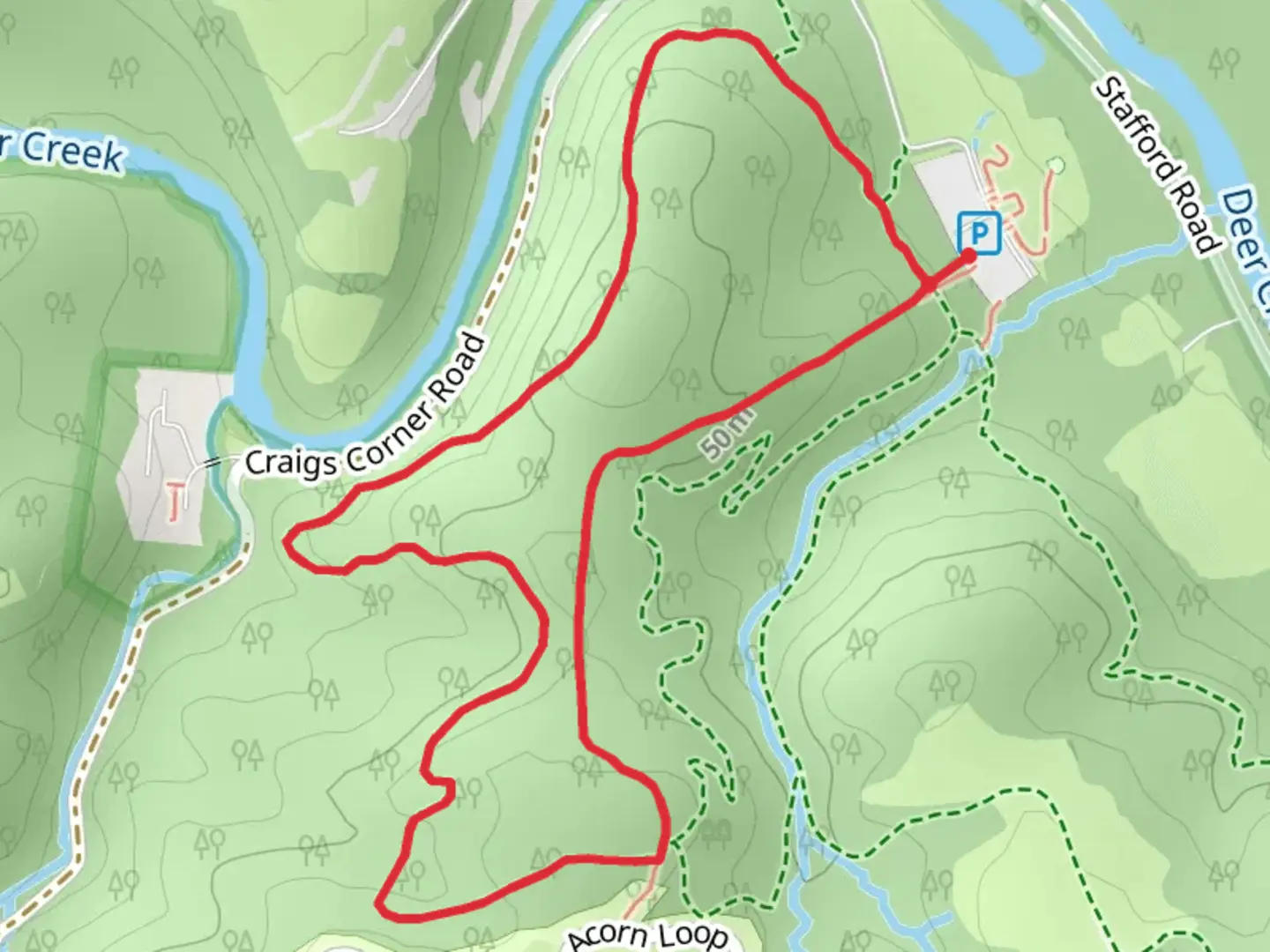 An image depicting the trail Deer Creek Loop Trail and its surrounding area.