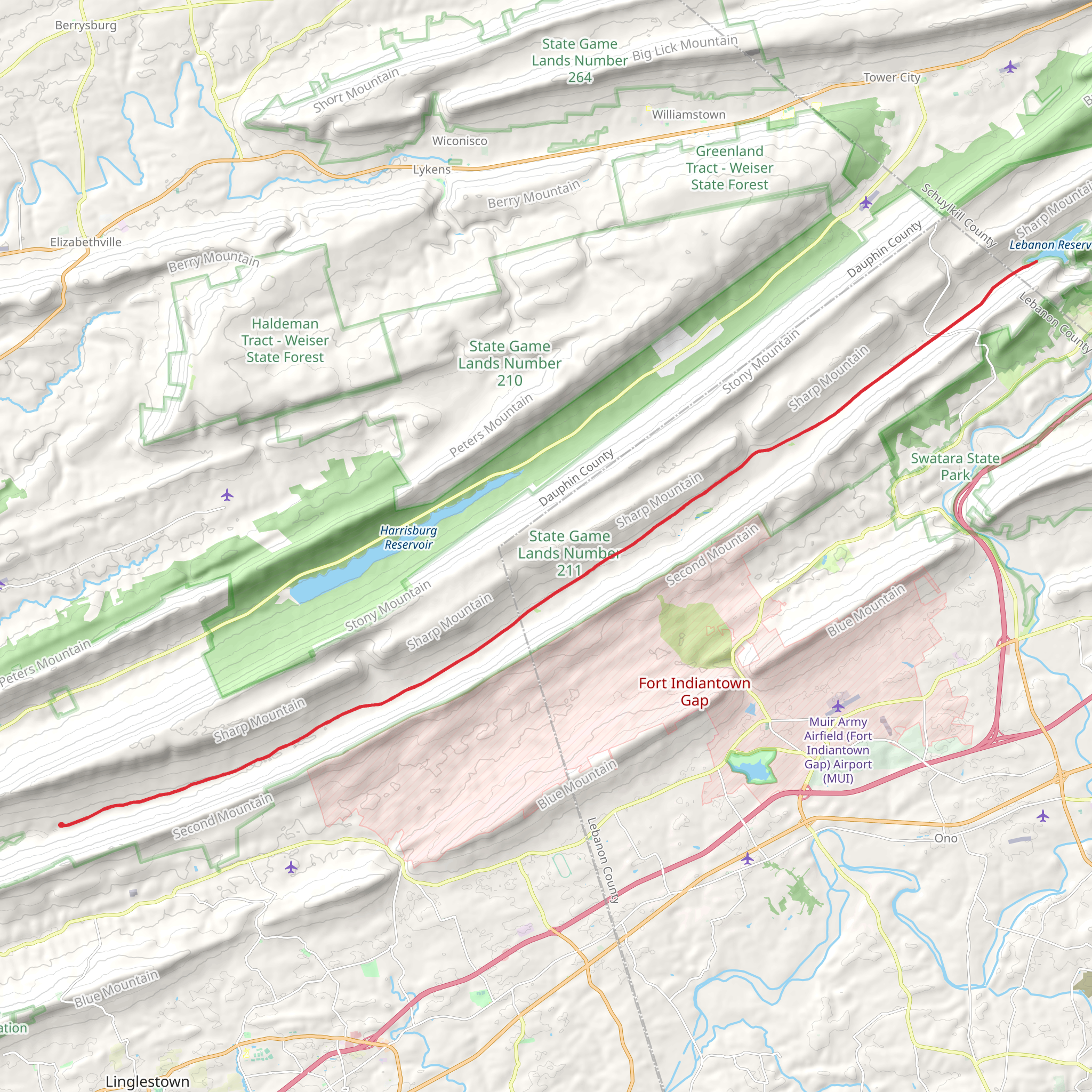 Lebanon Reservoir mobile static map