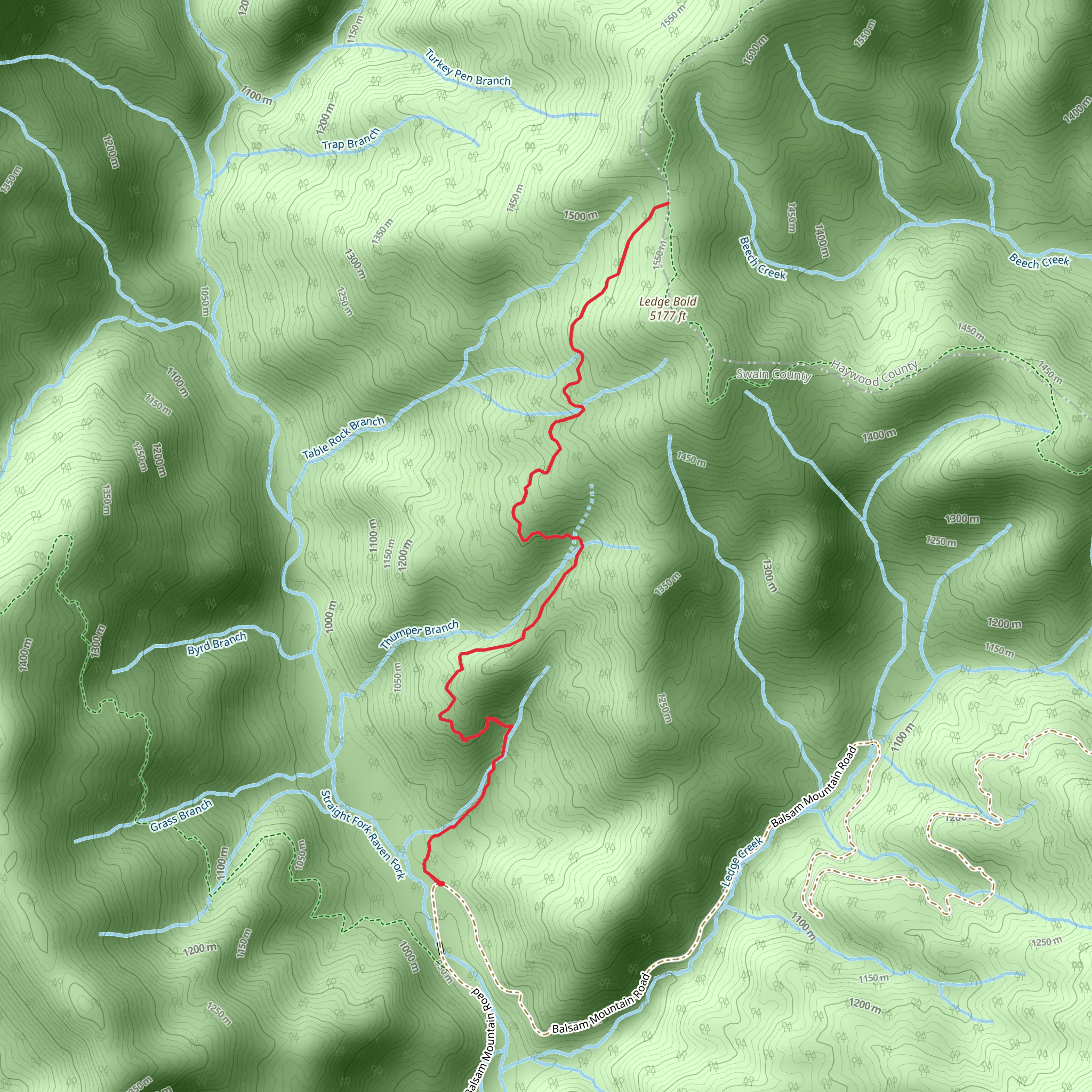 Beech Gap Trail - East mobile static map