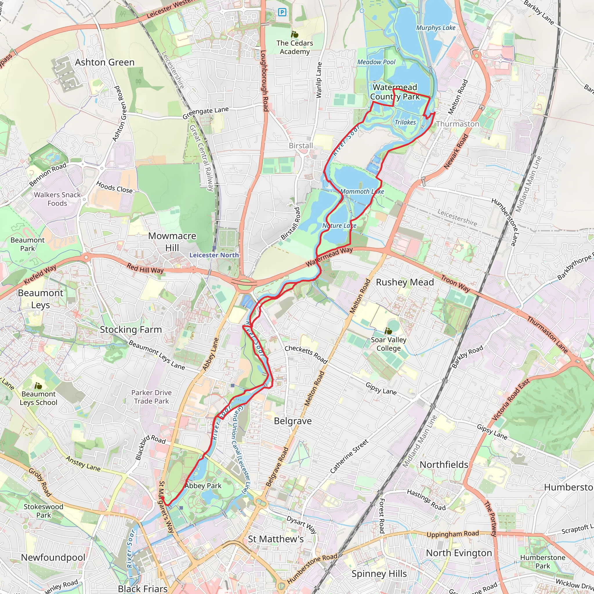River Soar Walk mobile static map