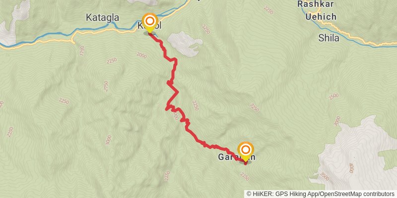 Sar Pass Trail stage 5 Map