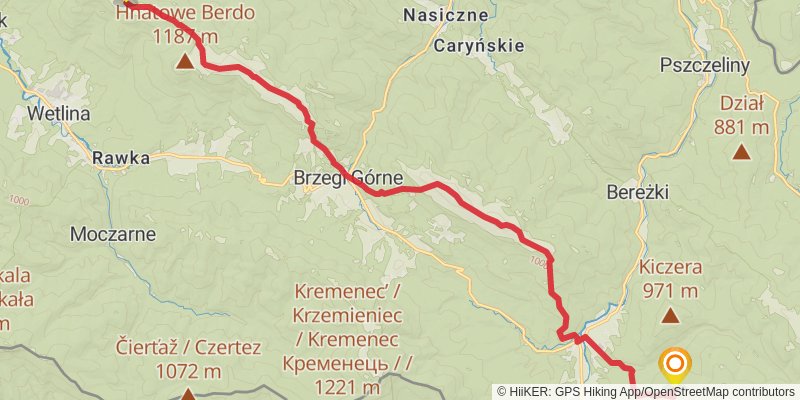 Main Beskid Trail stage 29 Map