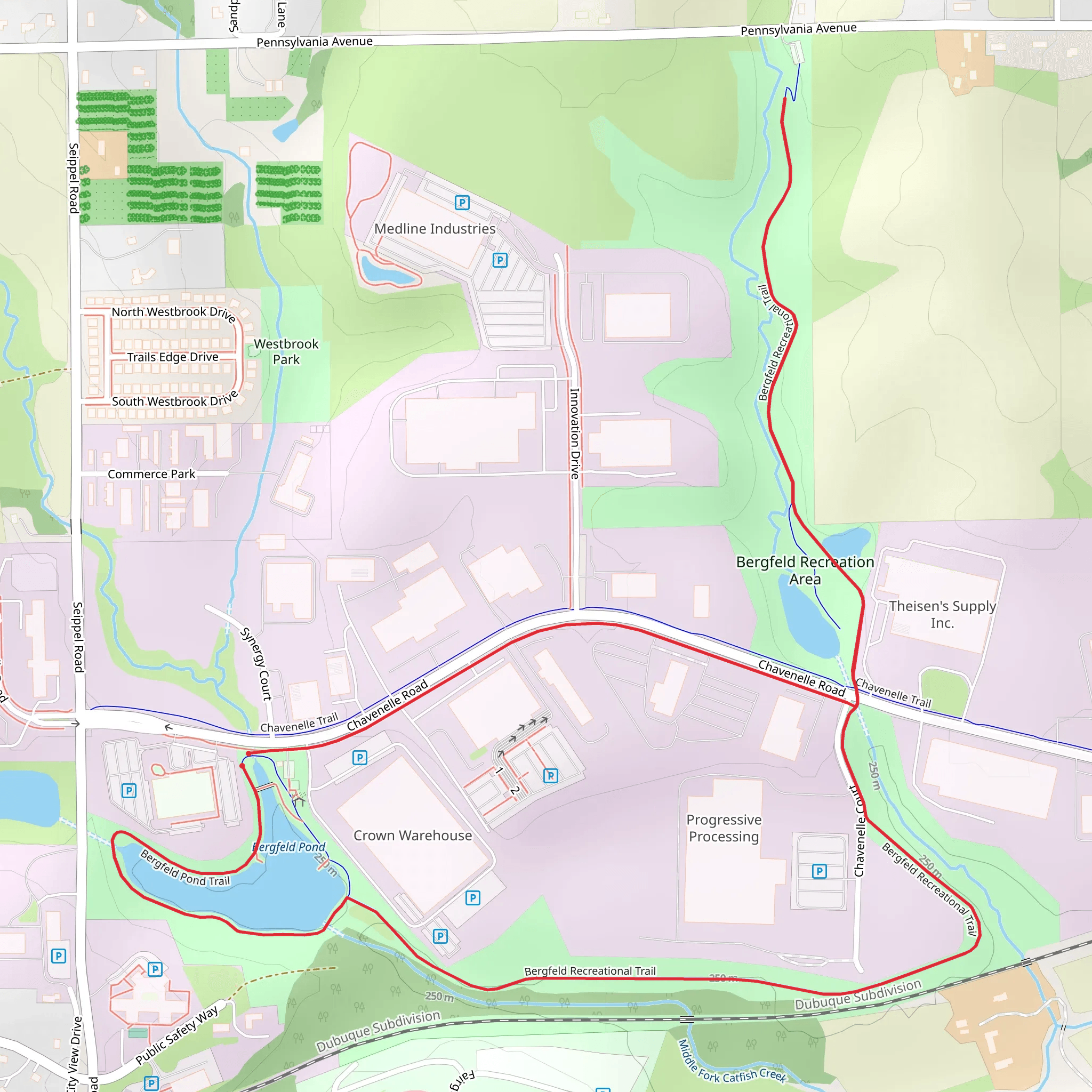 Bergfeld Recreational Trail and Bergfeld Pond Trail Loop mobile static map
