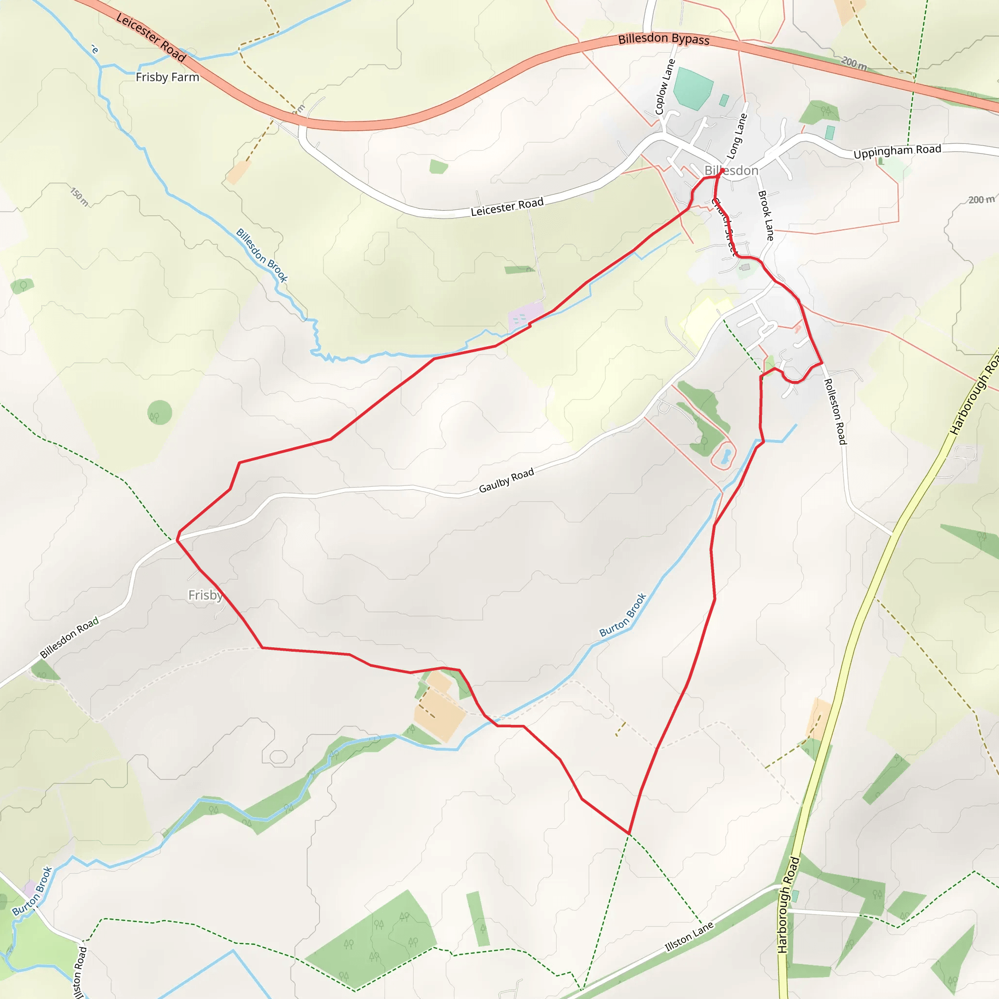 Circular from Billesdon via Frisby Dairy Farm mobile static map