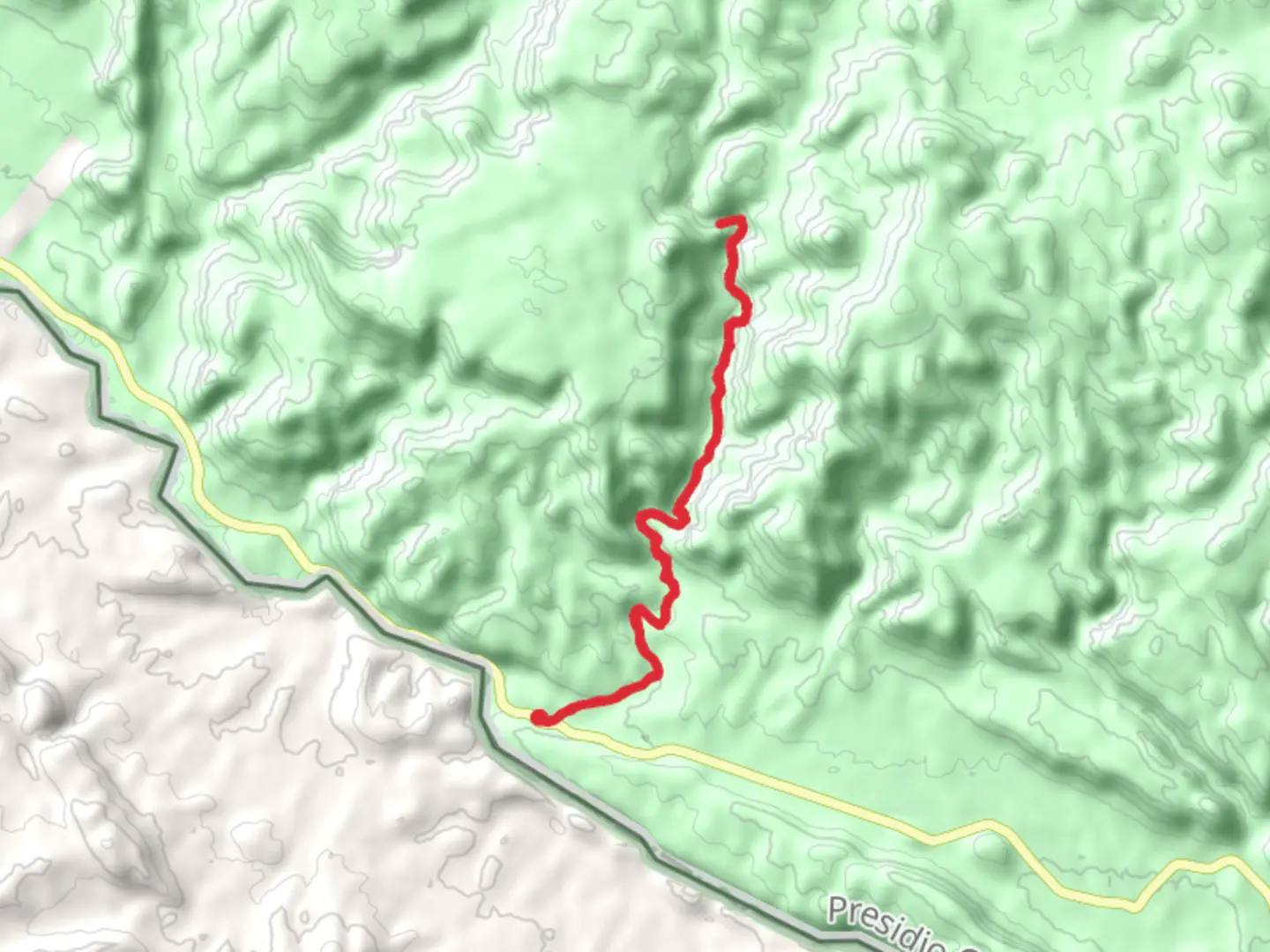 An image depicting the trail Rancherias Canyon Trail and its surrounding area.