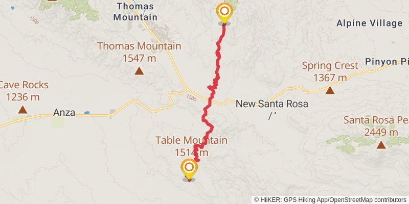 Pacific Crest Trail - California stage 14 Map