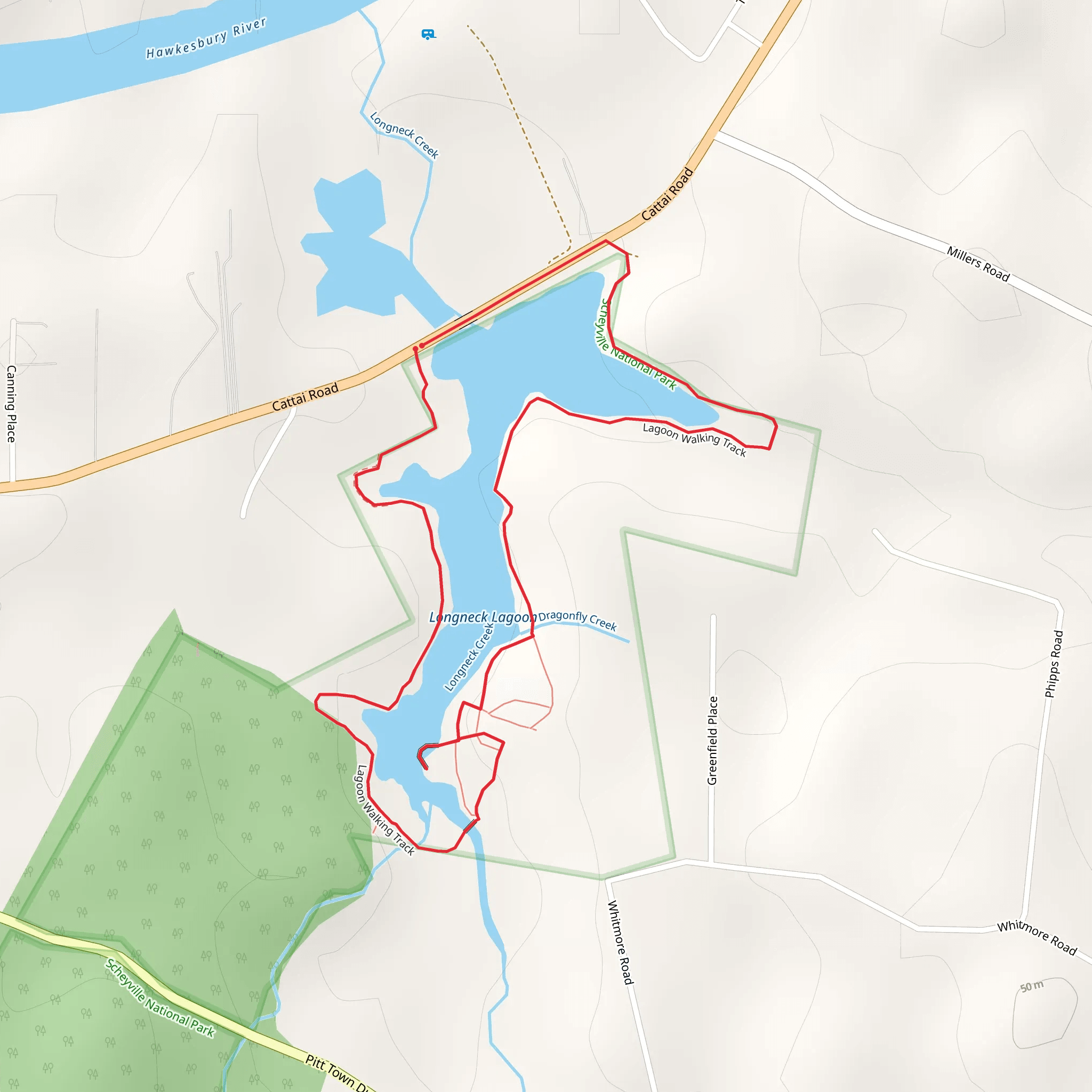 Longneck Lagoon Track mobile static map