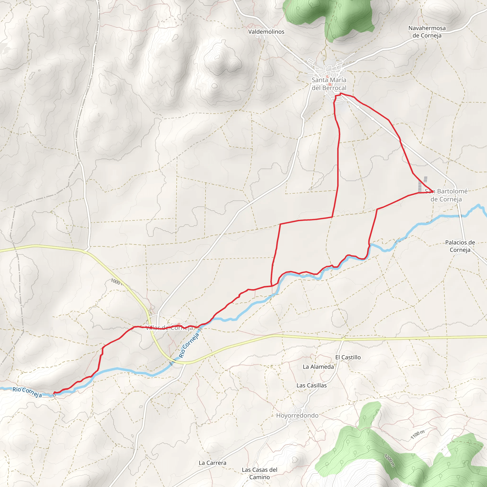 Corneja and Hocino River Route mobile static map