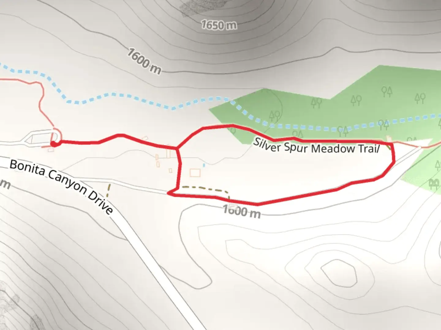 An image depicting the trail Silver Spur Meadow Loop Trail and its surrounding area.