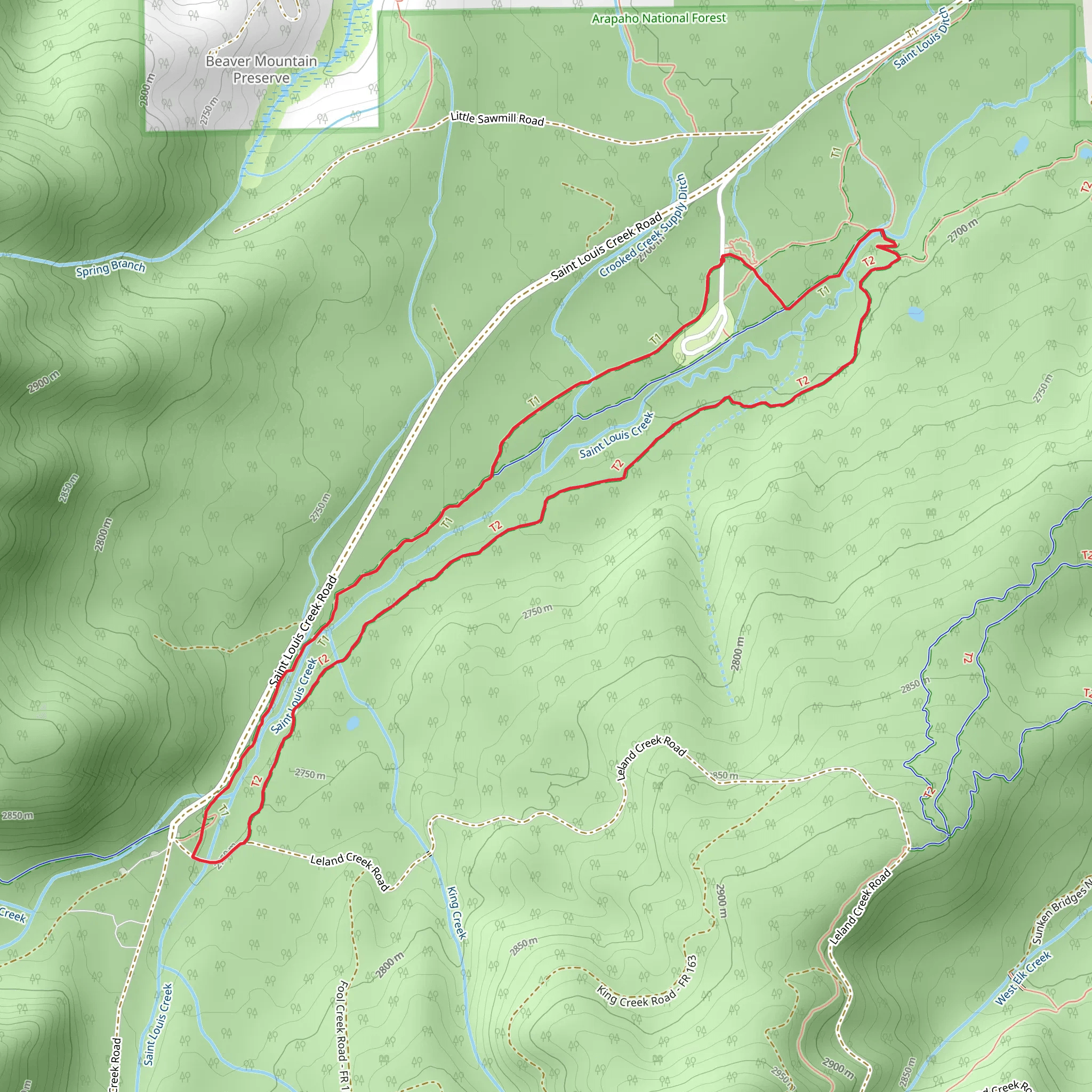 Saint Louis Creek Loop mobile static map