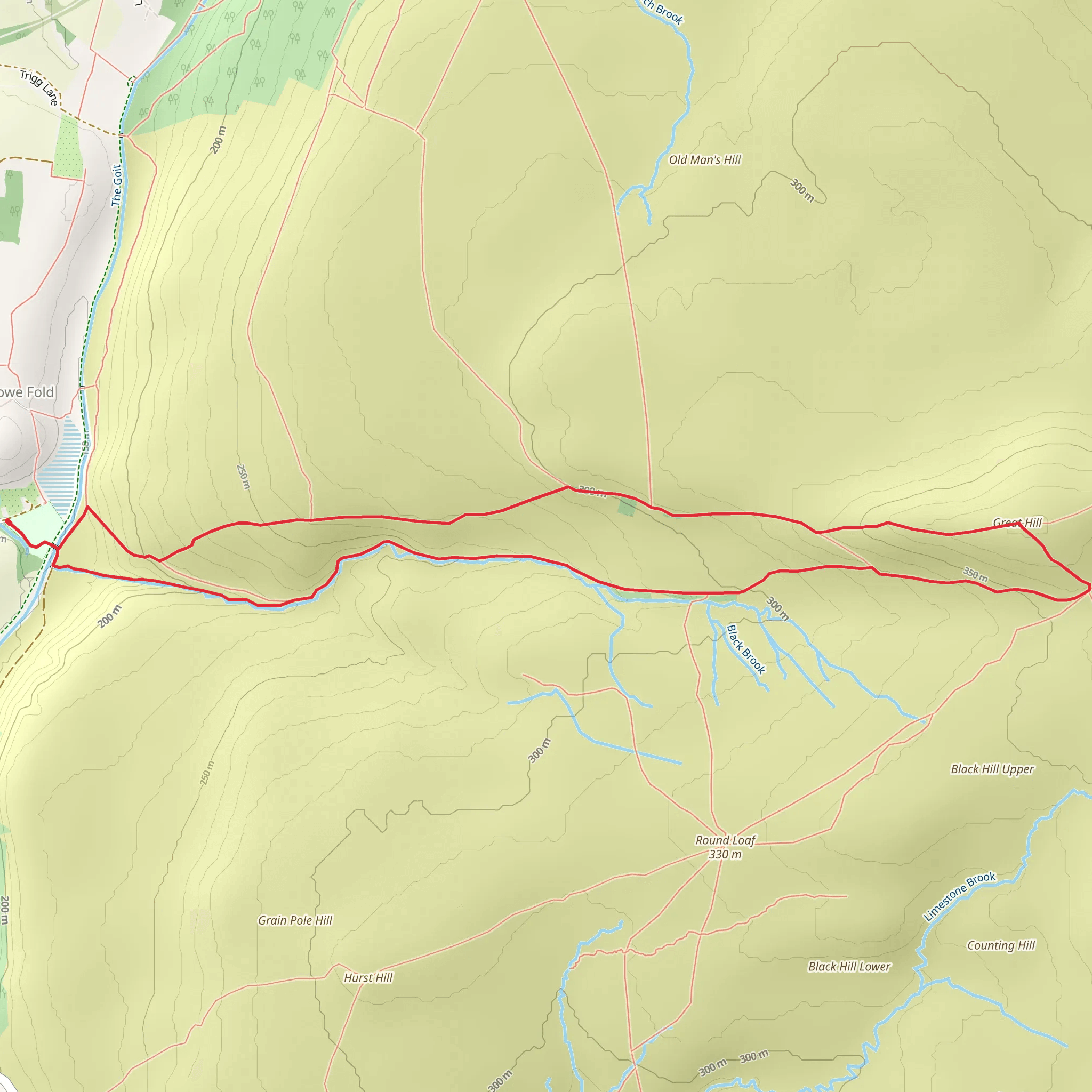 Black Brook and Great Hill Loop mobile static map