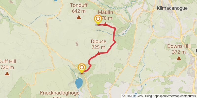 War Hill and Tonduff East Top Loop from Lough Tay stage 2 Map