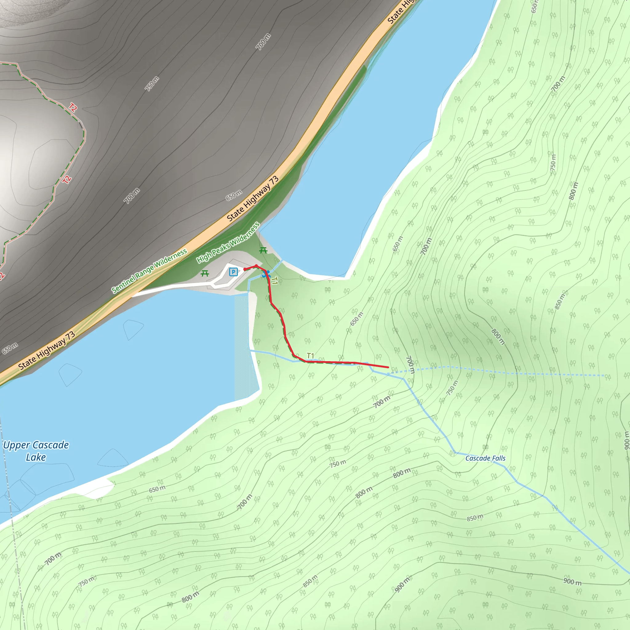 Cascade Falls Trail mobile static map