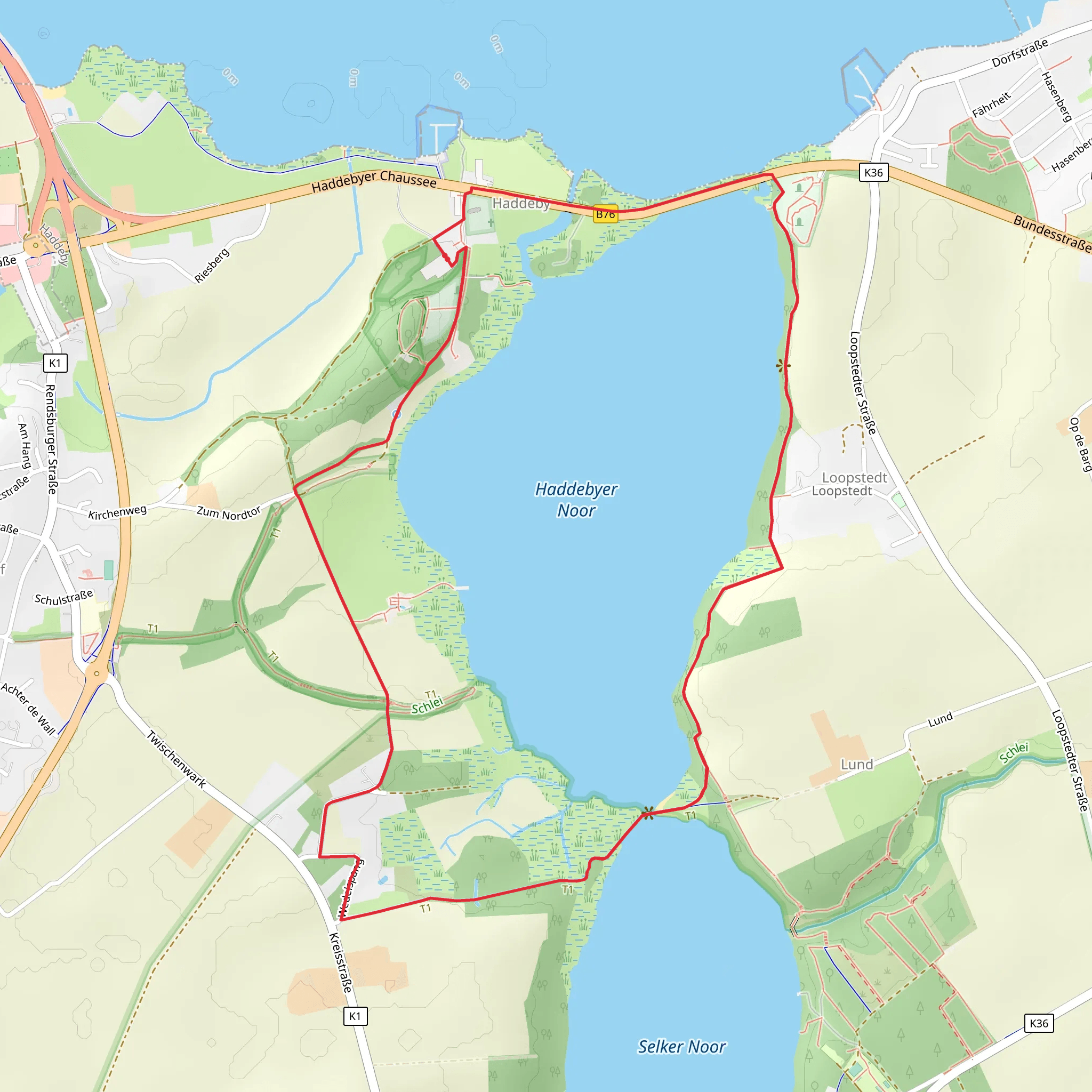 Haddebyer Noor Loop mobile static map