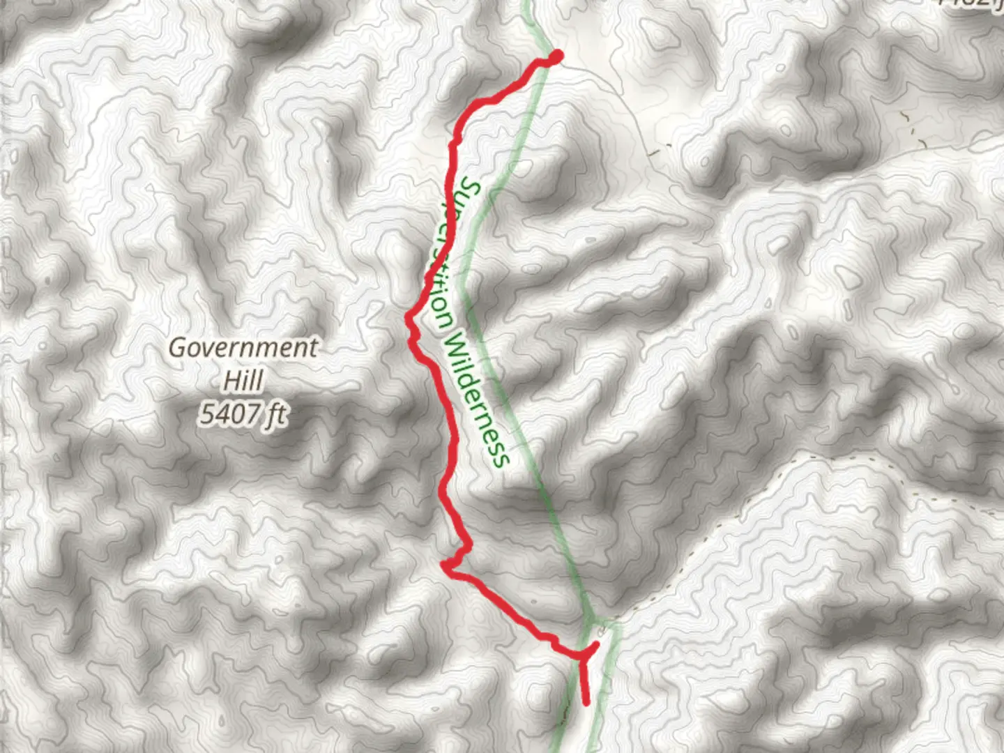An image depicting the trail Haunted Canyon Trail and its surrounding area.