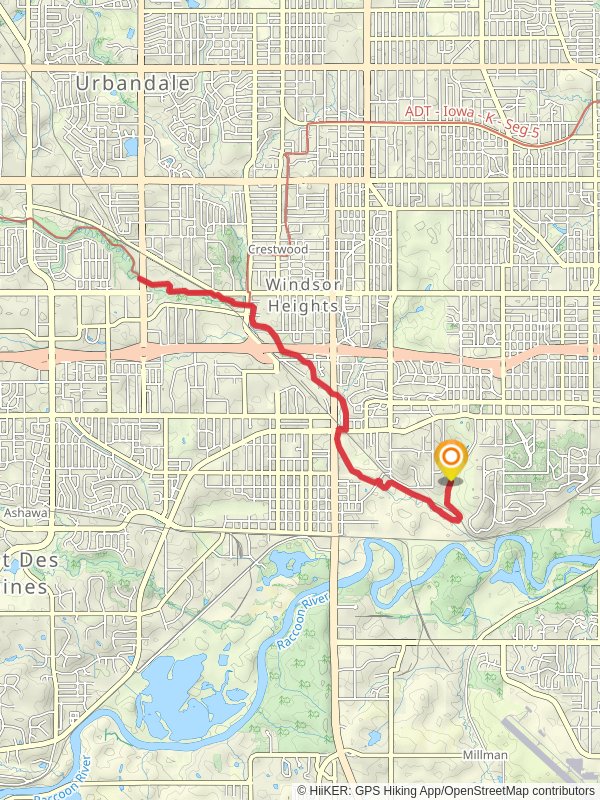 Walnut Creek and Clive Greenbelt via Bill Riley Trail mobile static map