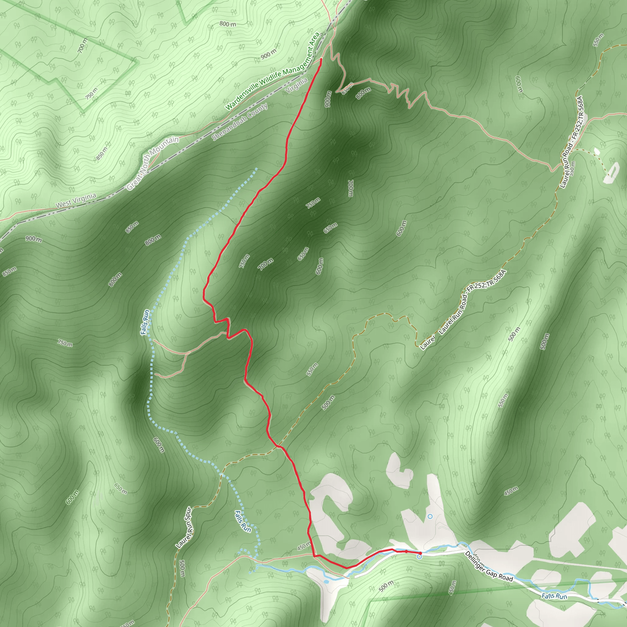 Falls Ridge Trail mobile static map