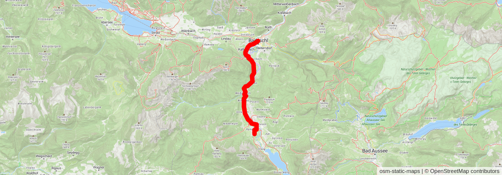 Hallstatt to Bad Ischl stage 2 Map