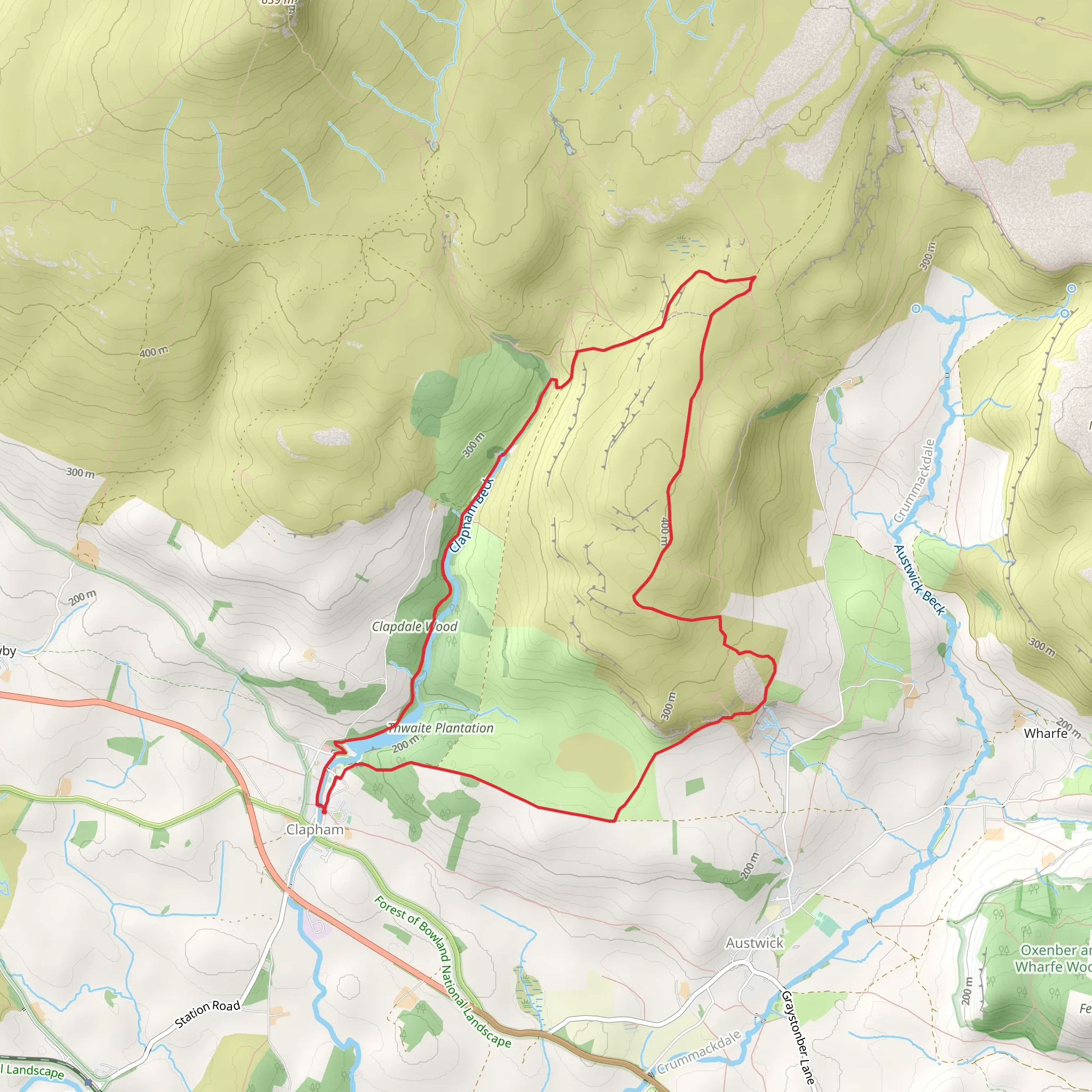 Norber and Norber Erractics from Clapham mobile static map