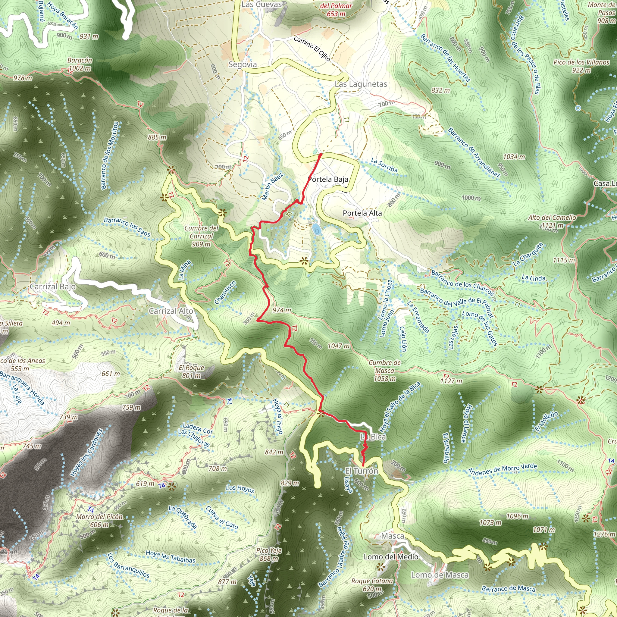 Las Portelas - Masca PR TF 59 mobile static map