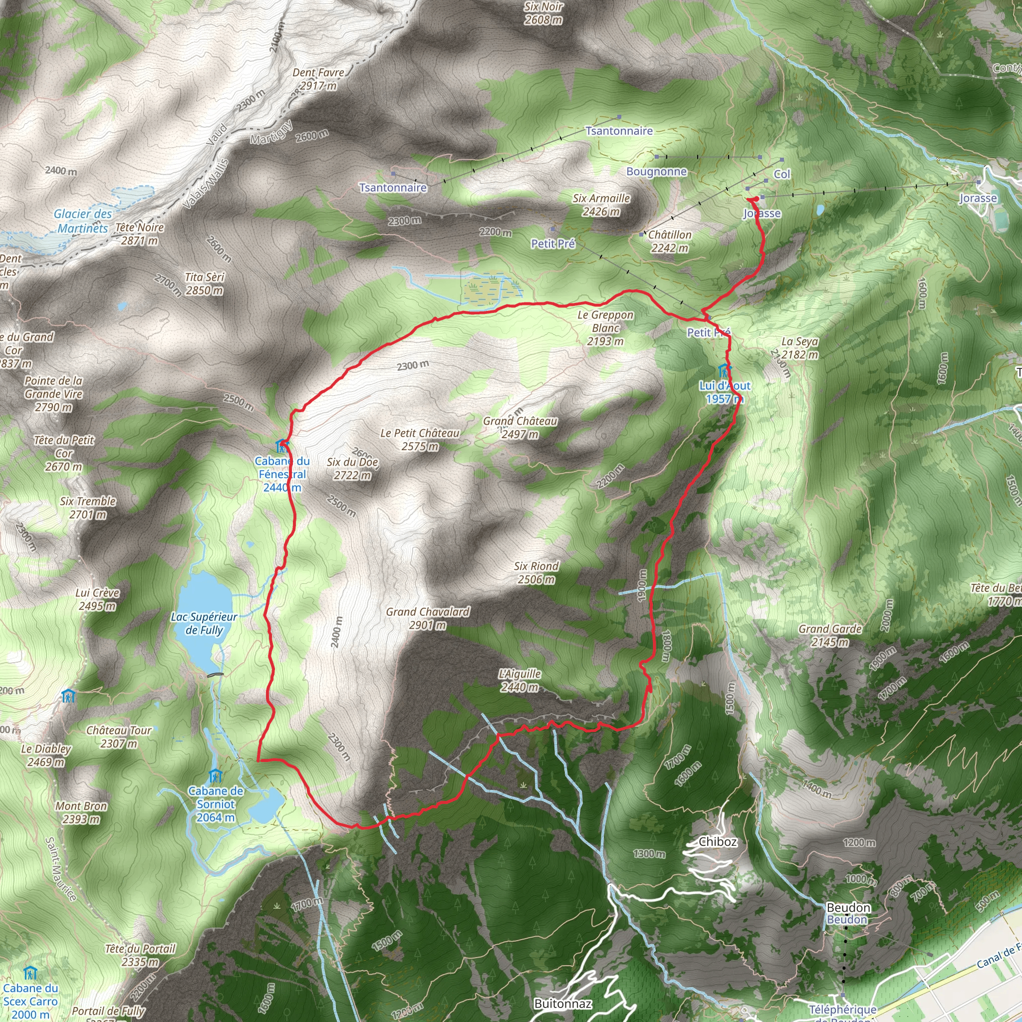 Grand Chavalard Loop Trail mobile static map