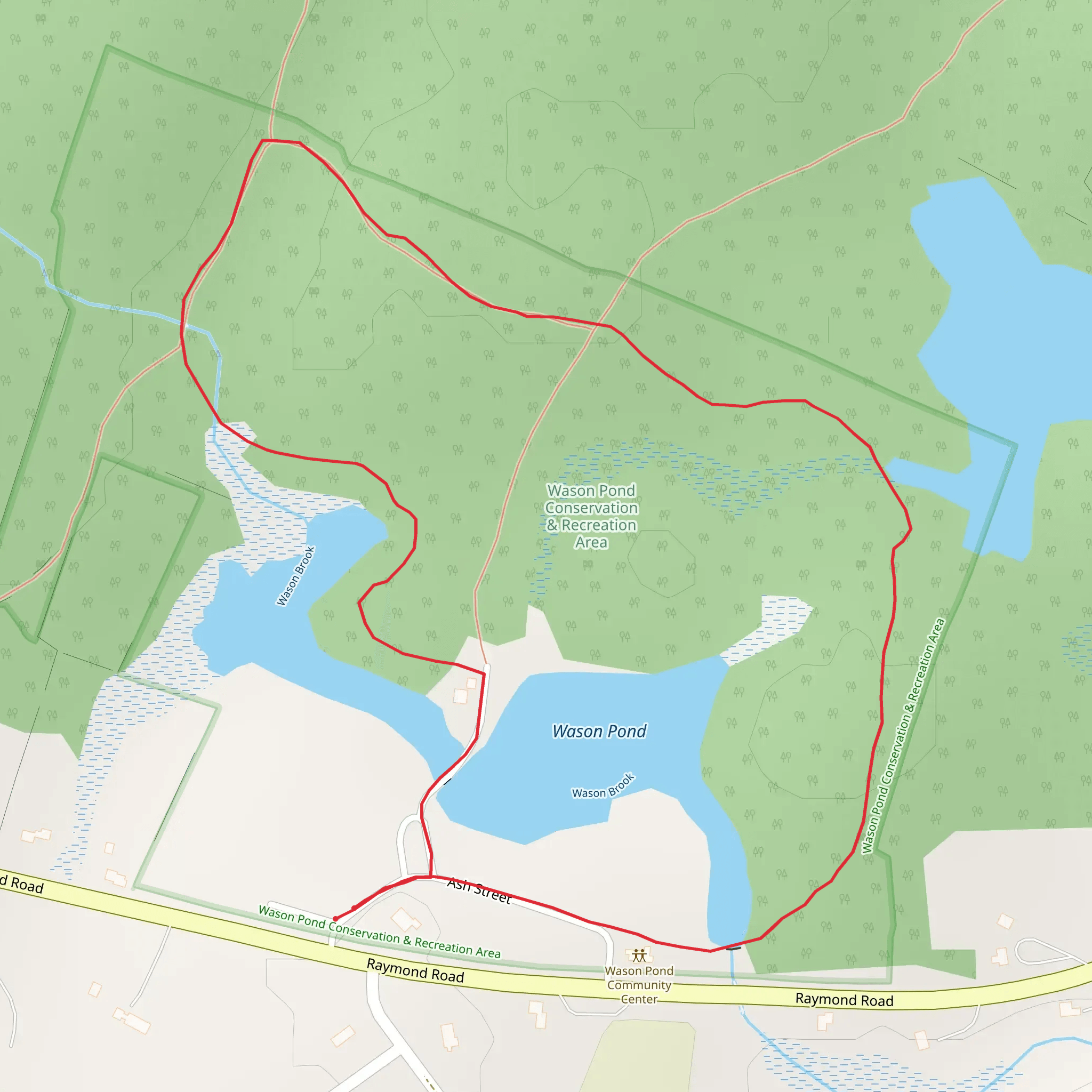 Wason Pond Loop via Wason Brook mobile static map
