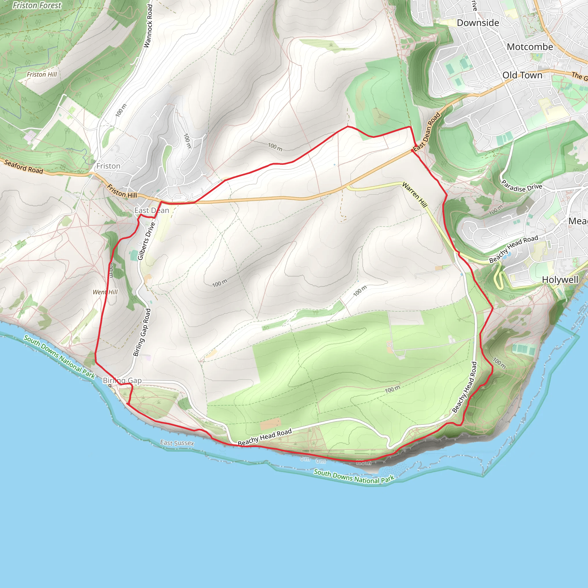 Beachy Head to Birling Gap mobile static map