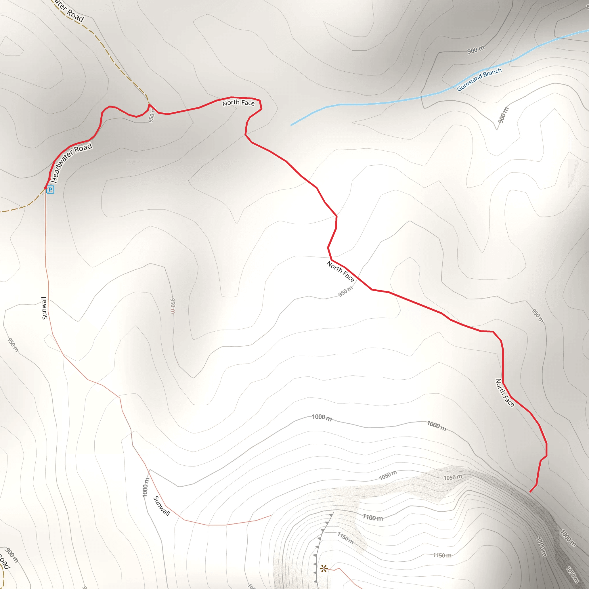 North Face Trail mobile static map