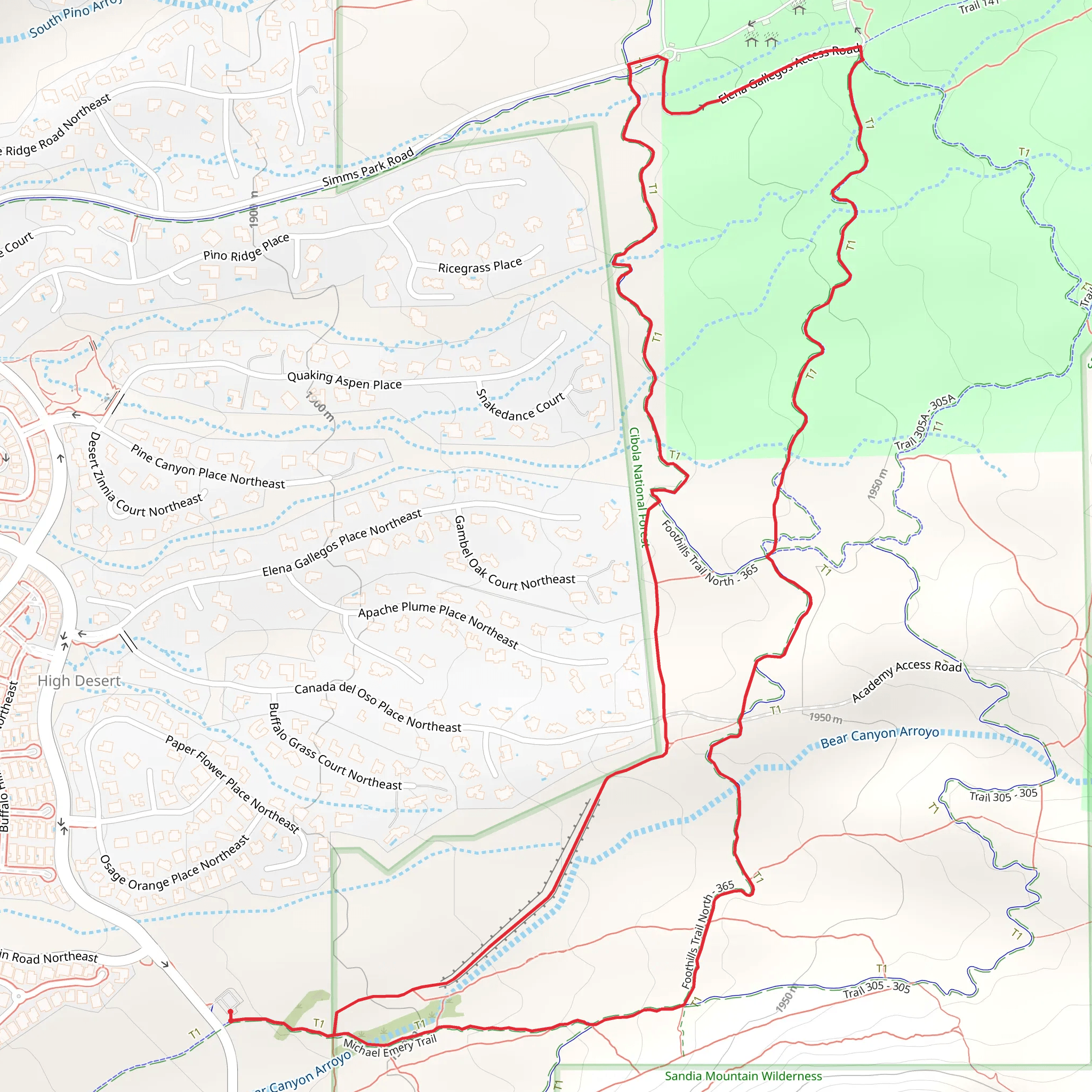 Michael Emery Trail and Foothills Loop Trail mobile static map