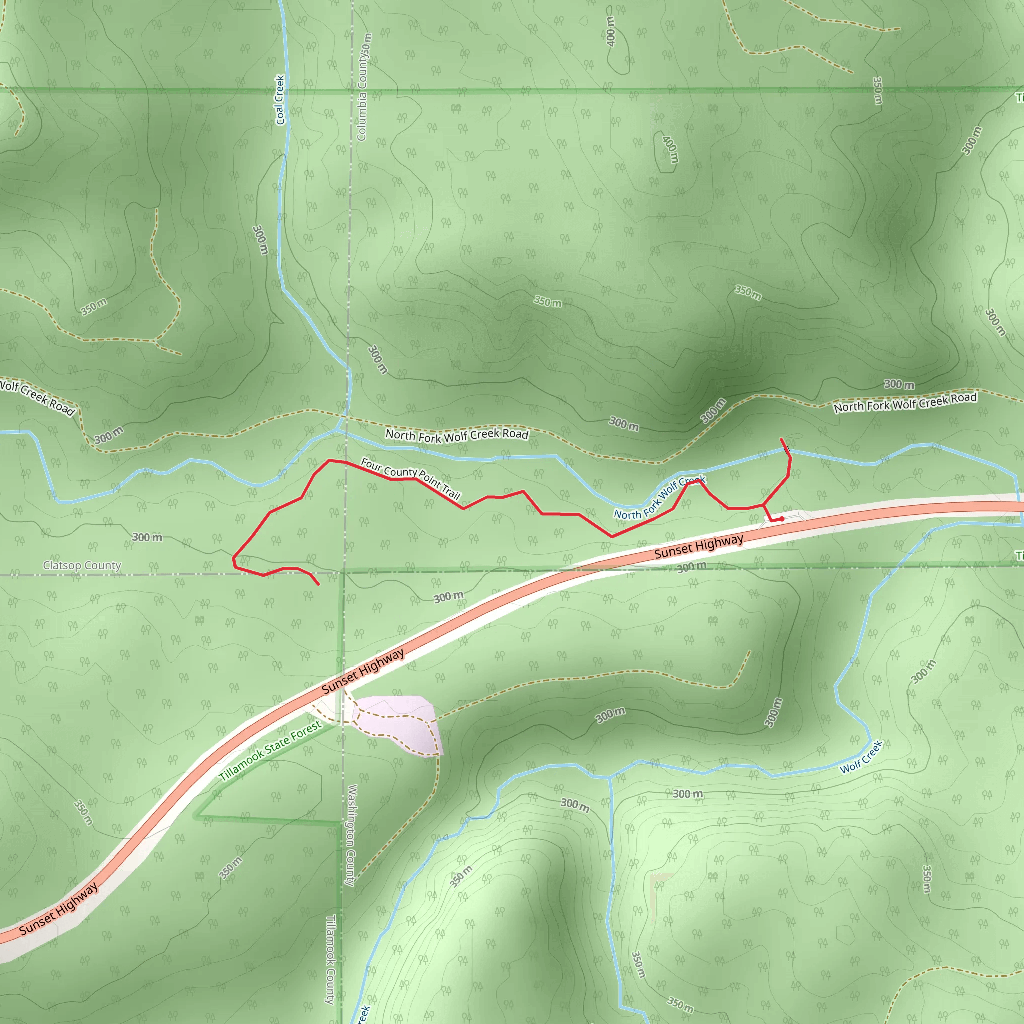 Four County Point Trail mobile static map