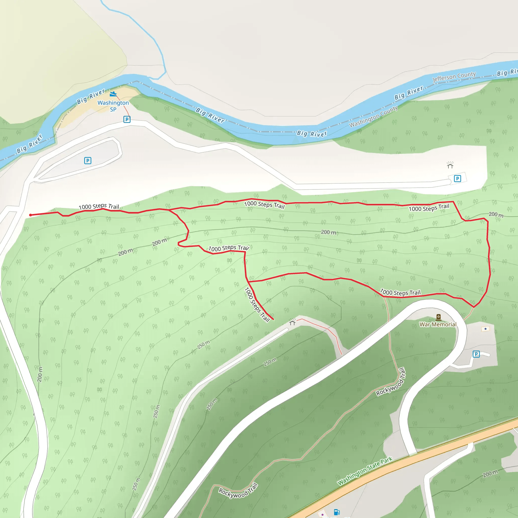 1000 Steps Loop Trail mobile static map